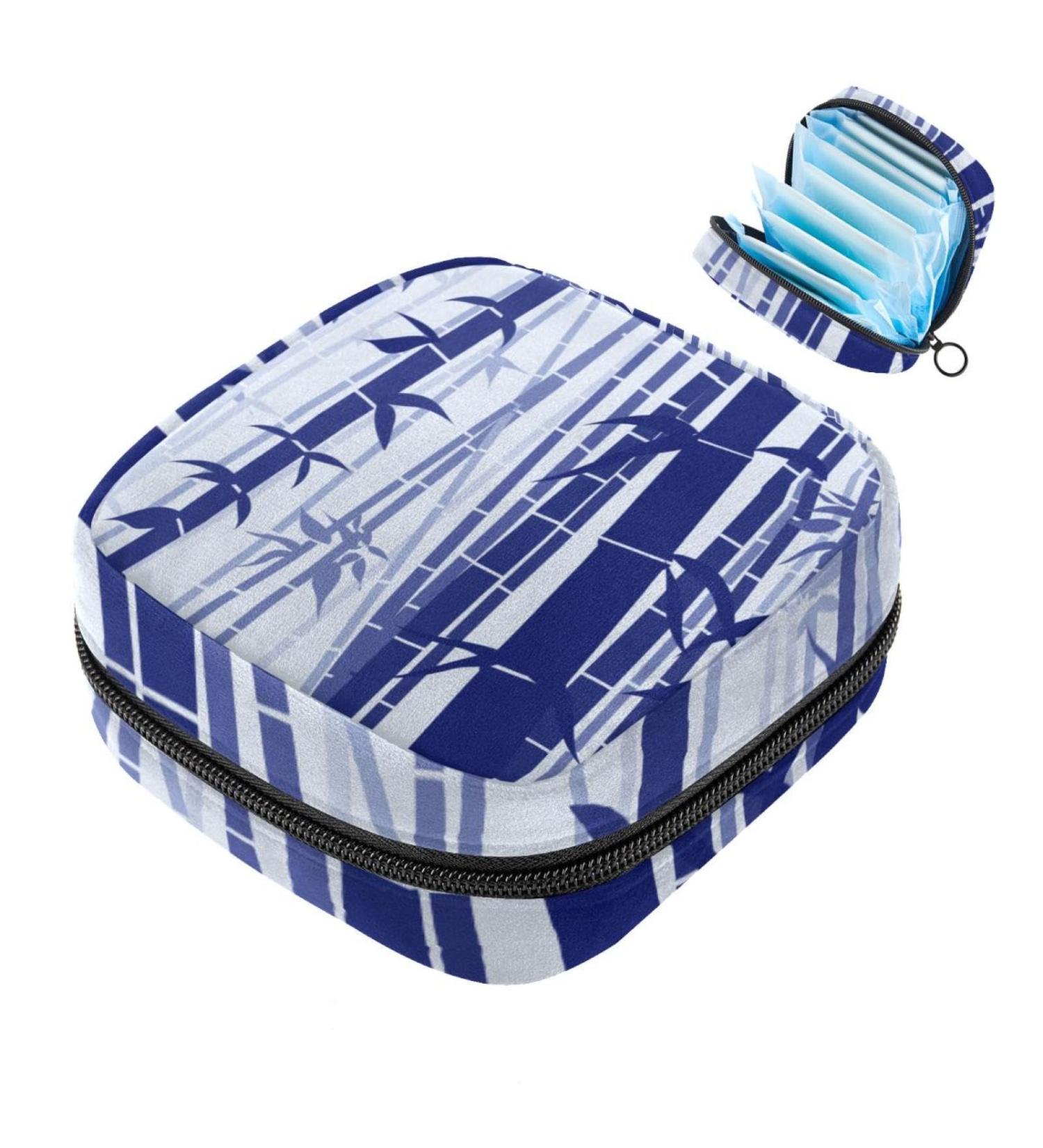 Shop Eco-Friendly Bamboo Scene Women's Binding Storage Bag - Large Menstrual Cup Cylinder Pocket with Zip for Period Inserts Panty Liners & Tampons - Multi-Colored - Buy Online on GoSupps.com