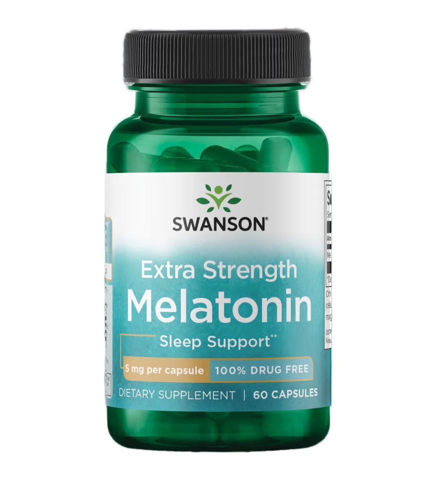 Swanson Extra Strength Melatonin 5mg 60 Capsules - Buy Online on GoSupps.com