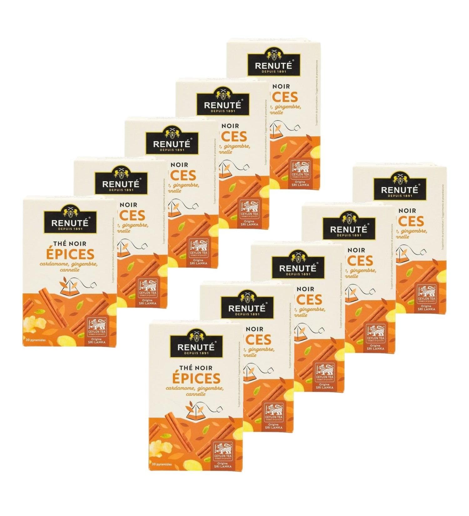  Renut Pack of 10 Spiced Citrus Black Tea - 20 tea bags - 32g tin - Buy Online on GoSupps.com