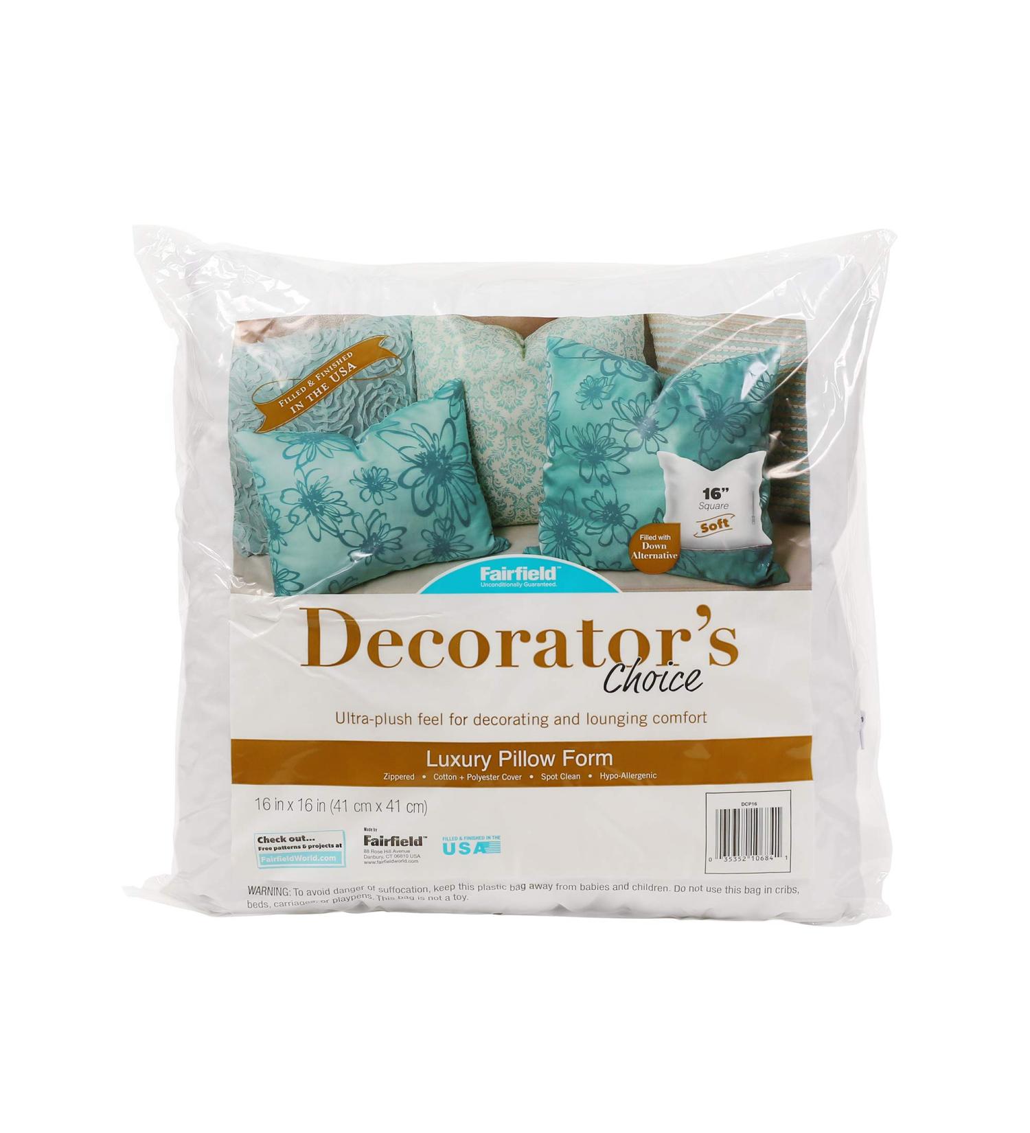 Fairfield Decorator's Choice Throw Pillow Insert  16 x 16  White