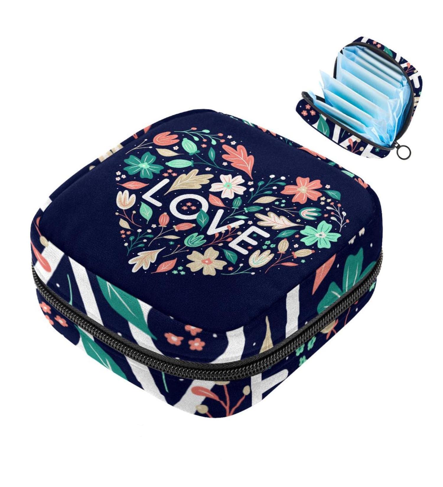 Buy Women's Band Storage Bag - Blue Heart Shaped Menstrual Cup & Makeup Organizer - Travel Friendly & Big Capacity - Buy Online on GoSupps.com