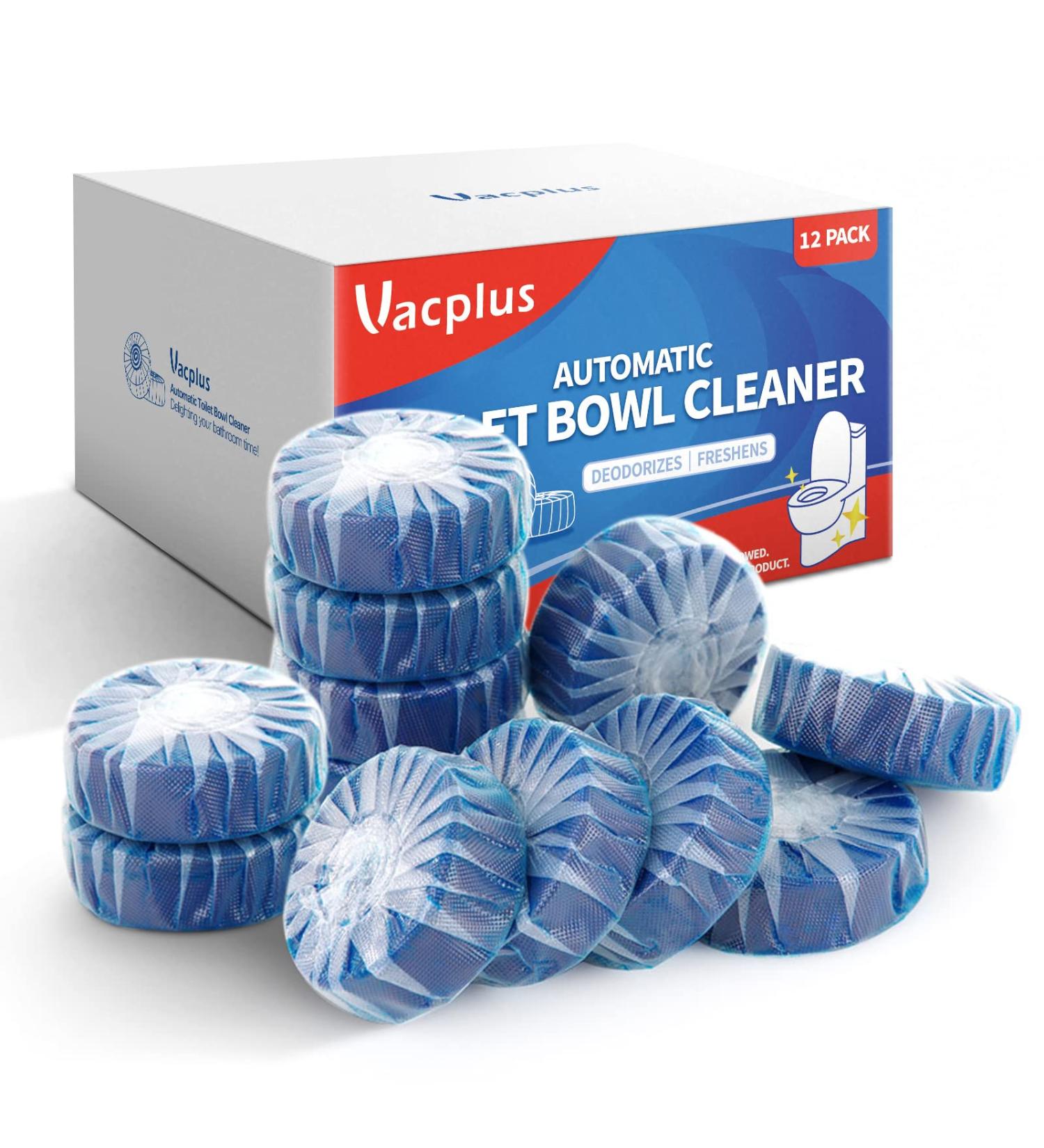 Vacplus Automatic Toilet Bowl Cleaner Tablets - 12 Pack, VA-T165 - Bathroom Toilet Tank Cleaner - Buy Online on GoSupps.com