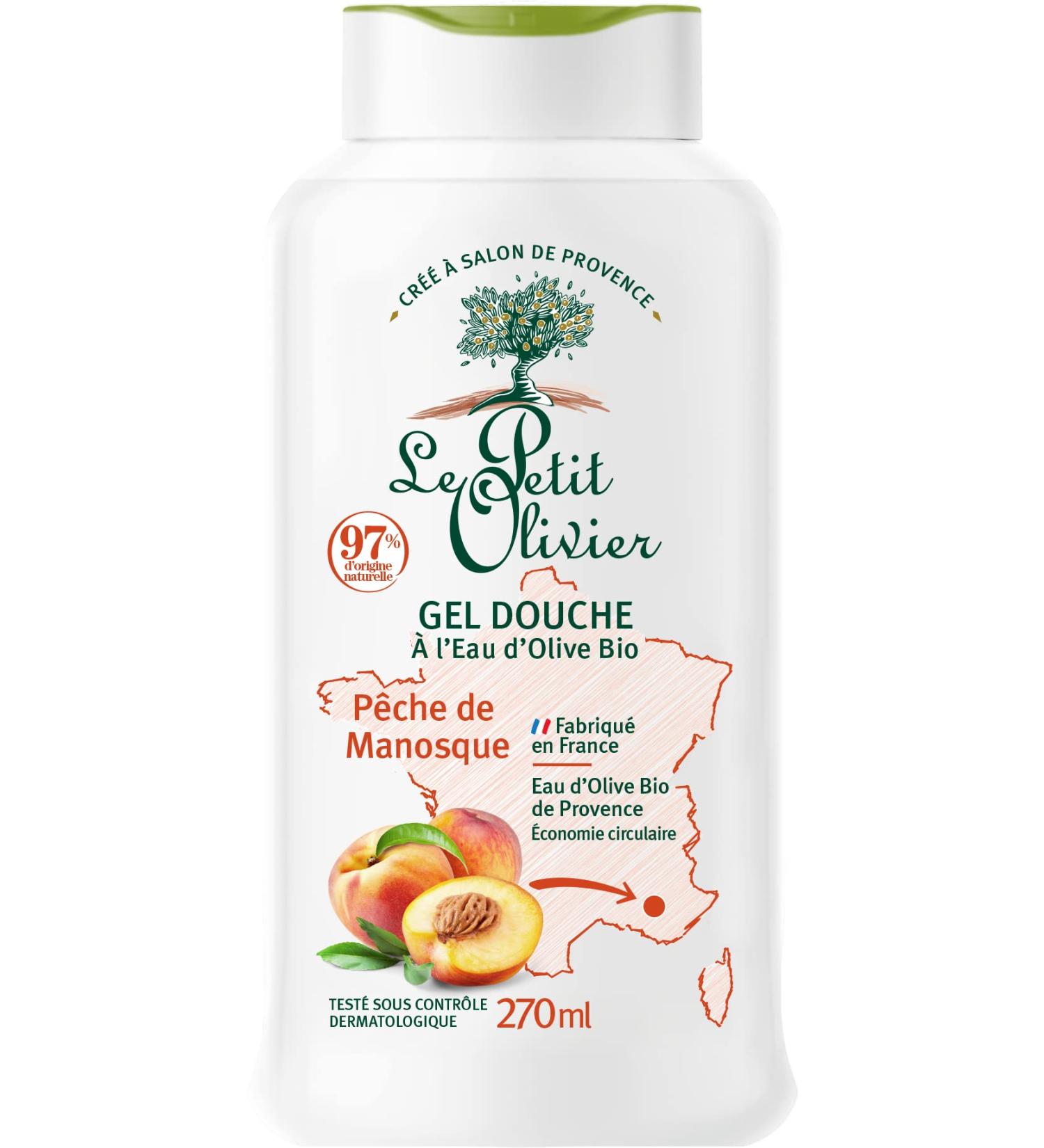 LE PETIT OLIVIER - Shower Gel - Organic Olive Water & Manosque Peach - Neutral PH For The Skin - 97% Natural Origin - Without - Buy Online on GoSupps.com
