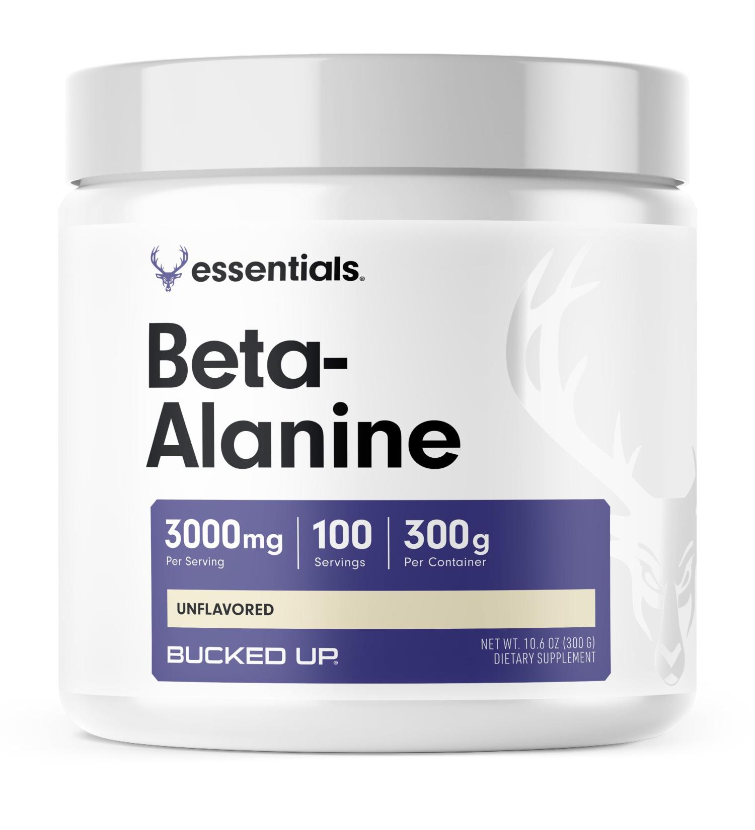 Bucked Up Beta Alanine 300mg Powder - Non-GMO Gluten-Free Unflavored - 100 Servings - International Shipping Available - Buy Online on GoSupps.com