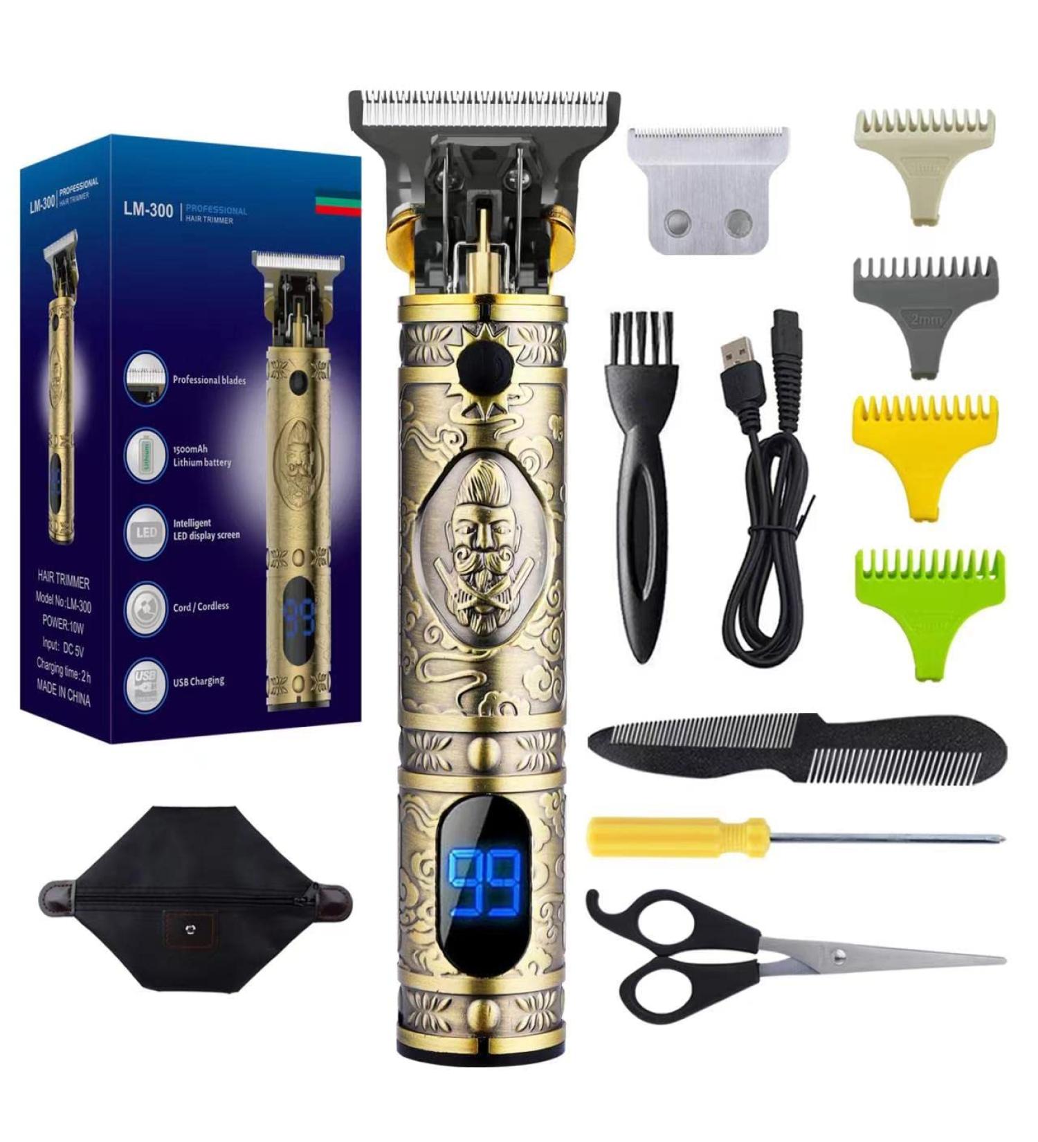 Wahlsa Professional Zero-Gapped Detail Beard Shaver & Hair Clipper for Men - Electric T-Blade Outline Trimmer Grooming Kit with LED Display (Golden) - Buy Online on GoSupps.com
