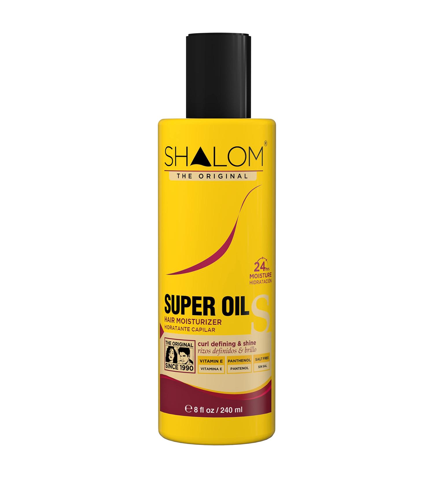 SHALOM Hair Moisturizer Super Oil with Vitamin E & Panthenol 8 fl oz - Restores & Moisturizes for Healthy, Shiny Hair - Salt Free - Buy Online on GoSupps.com