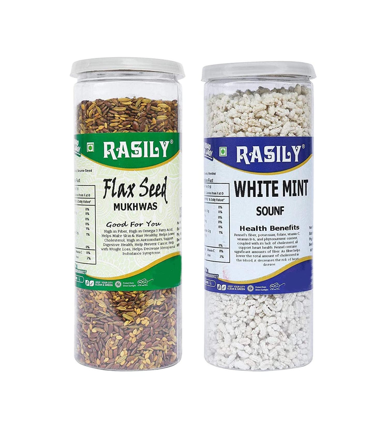 Rasily Flax Seed & White Mint Mukhvas Combo_Packing May Vary - Buy Online on GoSupps.com