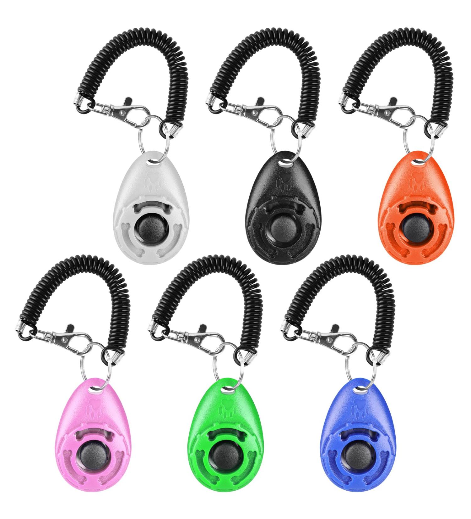 6Pack Dog Training Clickers with Wrist Strap Durable Lightweight Dog Training Clickers with Big Button Effective Behavioral Training Tool for Puppy Cats Birds Horses - Buy Online on GoSupps.com