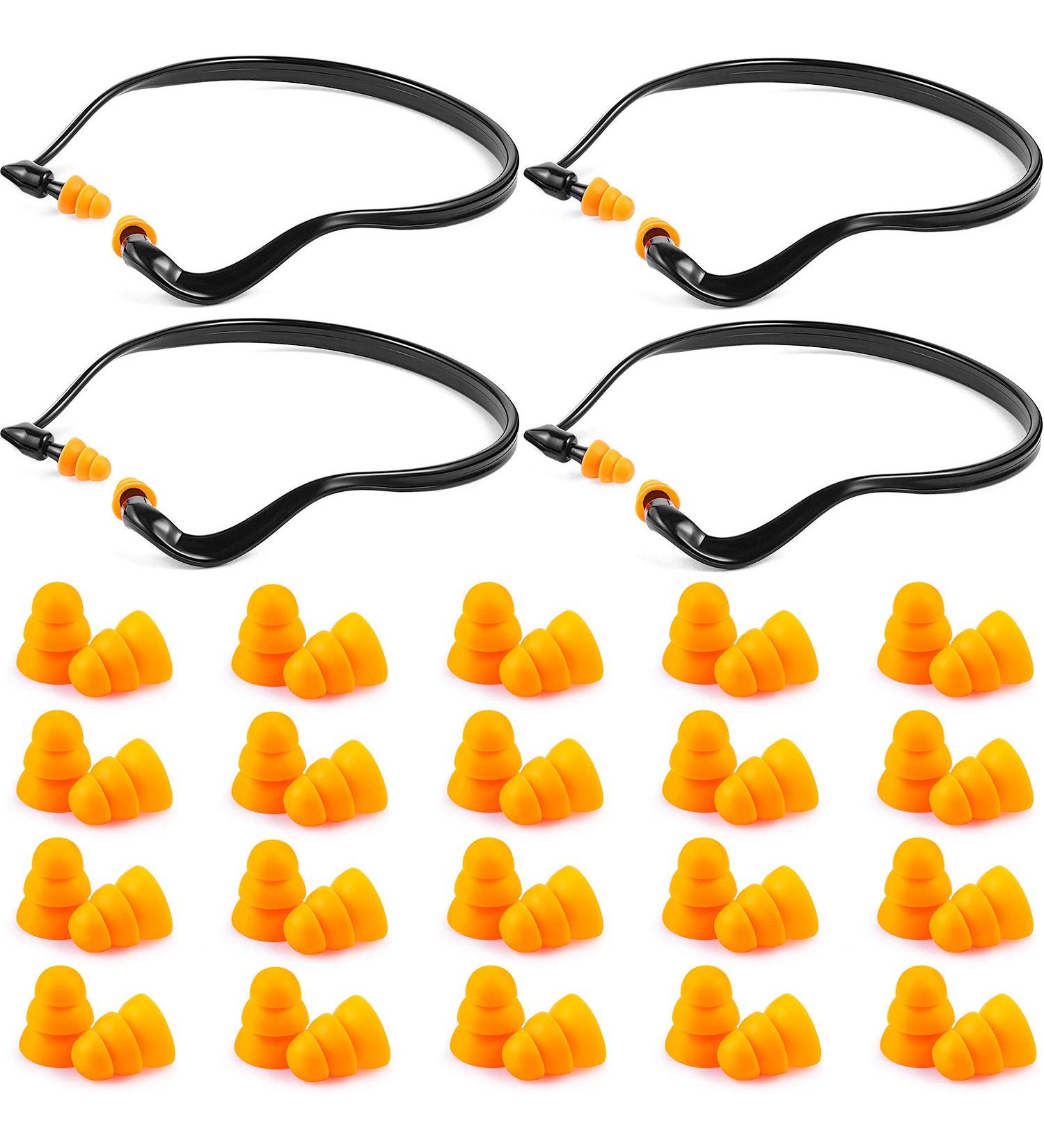 Banded Silicone Ear Plugs with Replacement Ear Buds - 48 Pack for Noise Reduction in Shooting, Sleeping, Studying, and Construction - Buy Online on GoSupps.com