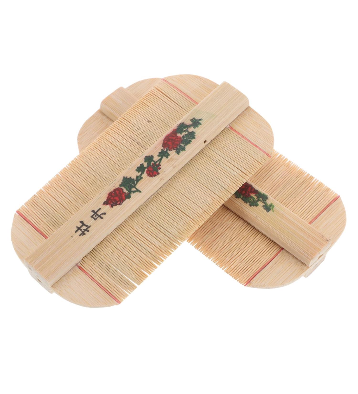 OUNONA 2pi ces Peigne Double Face Dents Fines Bambou Pour Toilettage Des Chiens Et Chats Anti-pelliculaire Et Massage Pour Chevelu - Buy Online on GoSupps.com