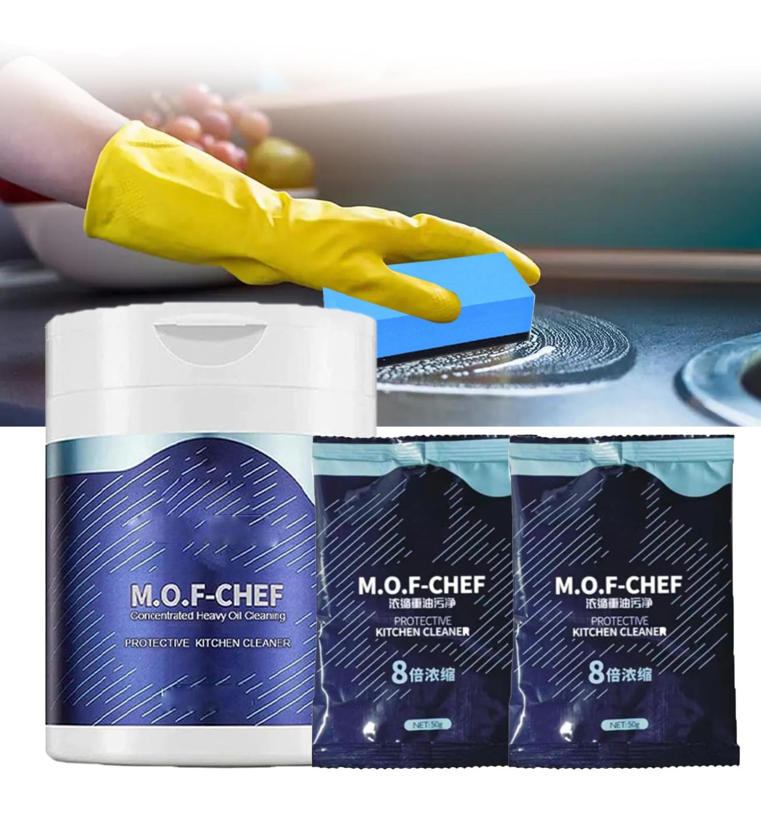 MOF CHEF Cleaner Powder Powerful Kitchen All-purpose Powder Cleaner Stubborn Stains Kitchen Foam Cleaner - Buy Online on GoSupps.com