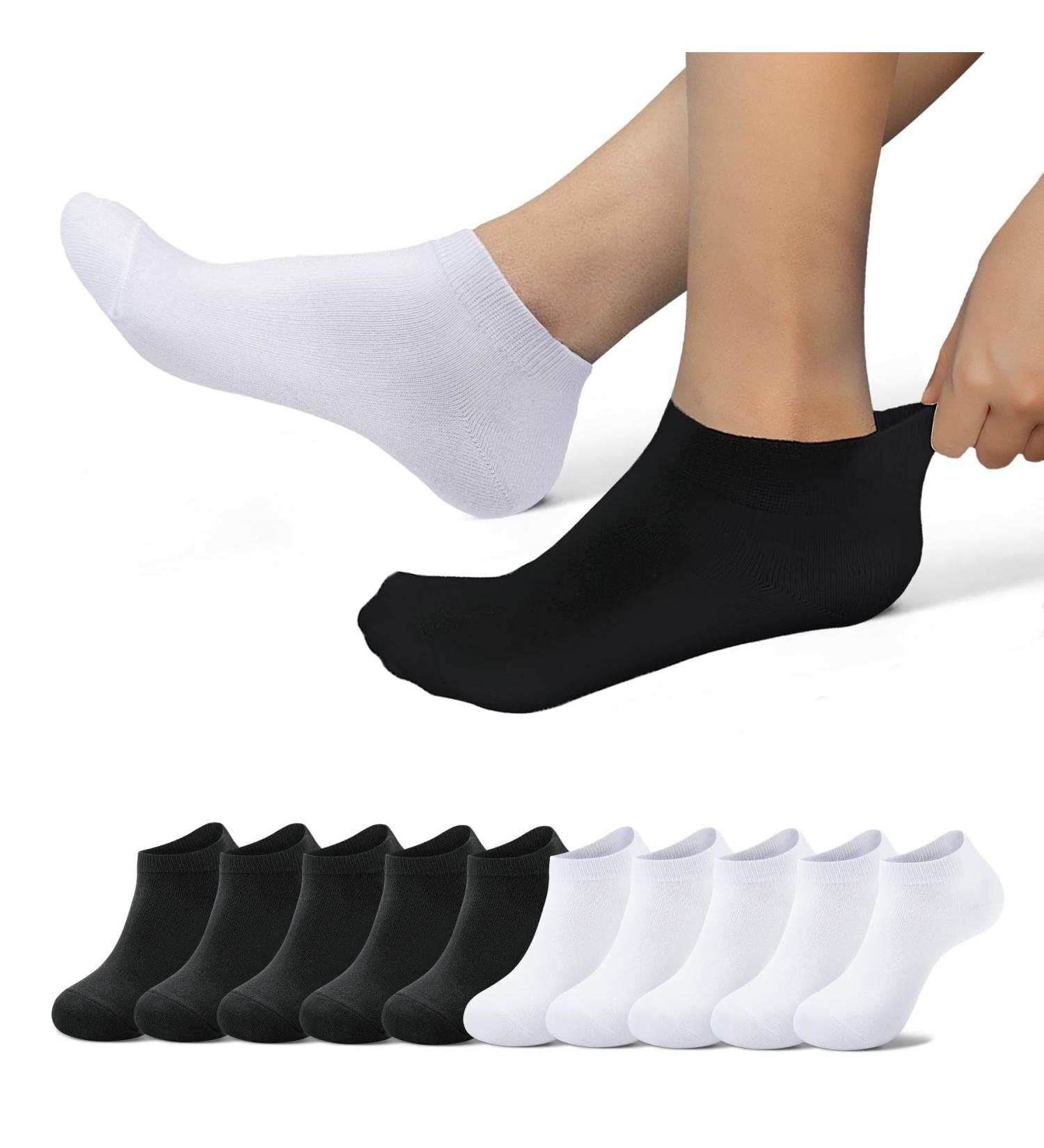 Buy Eksher Sneaker Socks - 10 Pairs Anti-Sweat Breathable Running Socks for Men & Women | Black & White Cotton Sports Socks (35-38) - International Shipping Available - Buy Online on GoSupps.com