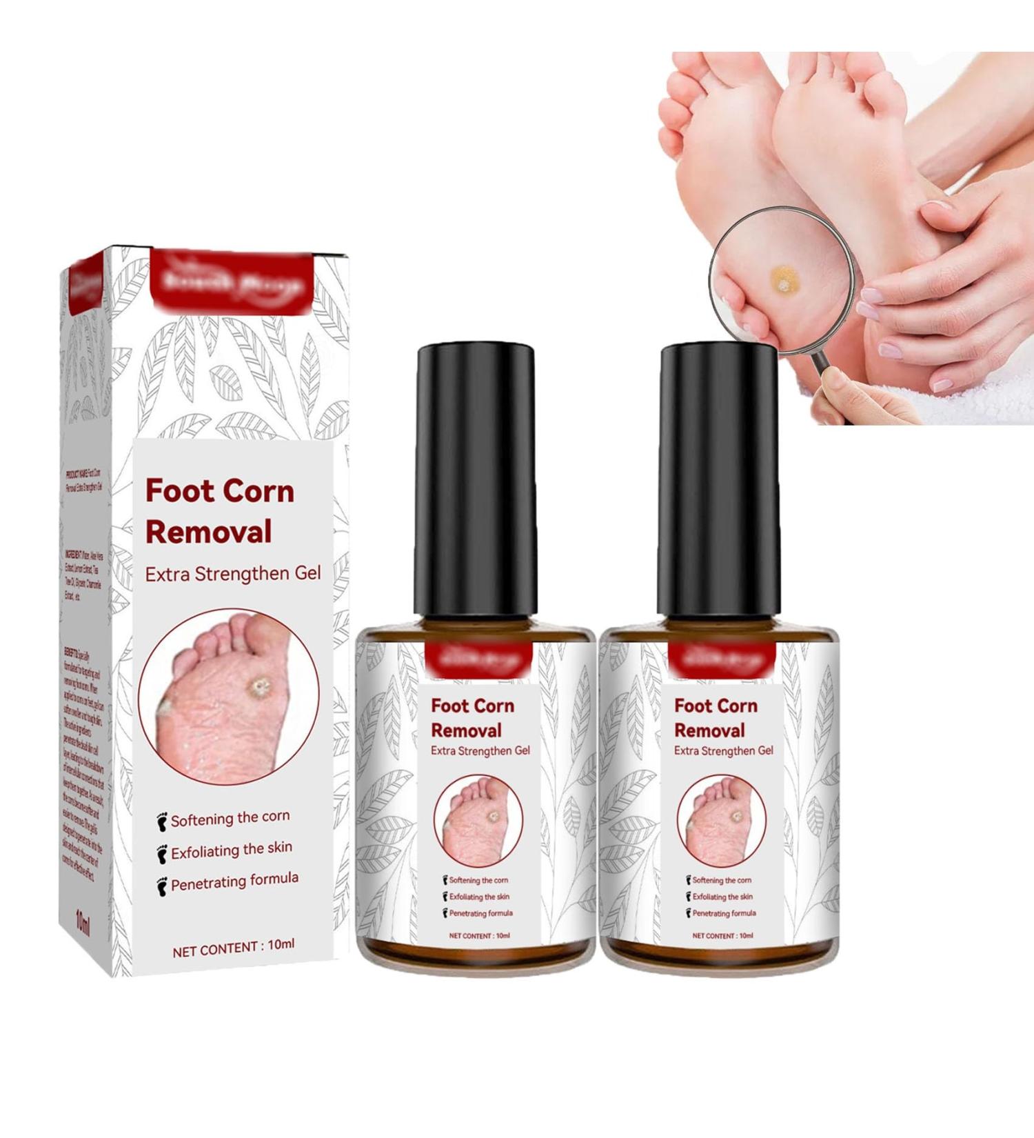 Qhnxyh GFOUK Foot Corn Removal Gel - Extra Strength Formula for Feet - 10ml (2pcs) - Buy Online on GoSupps.com