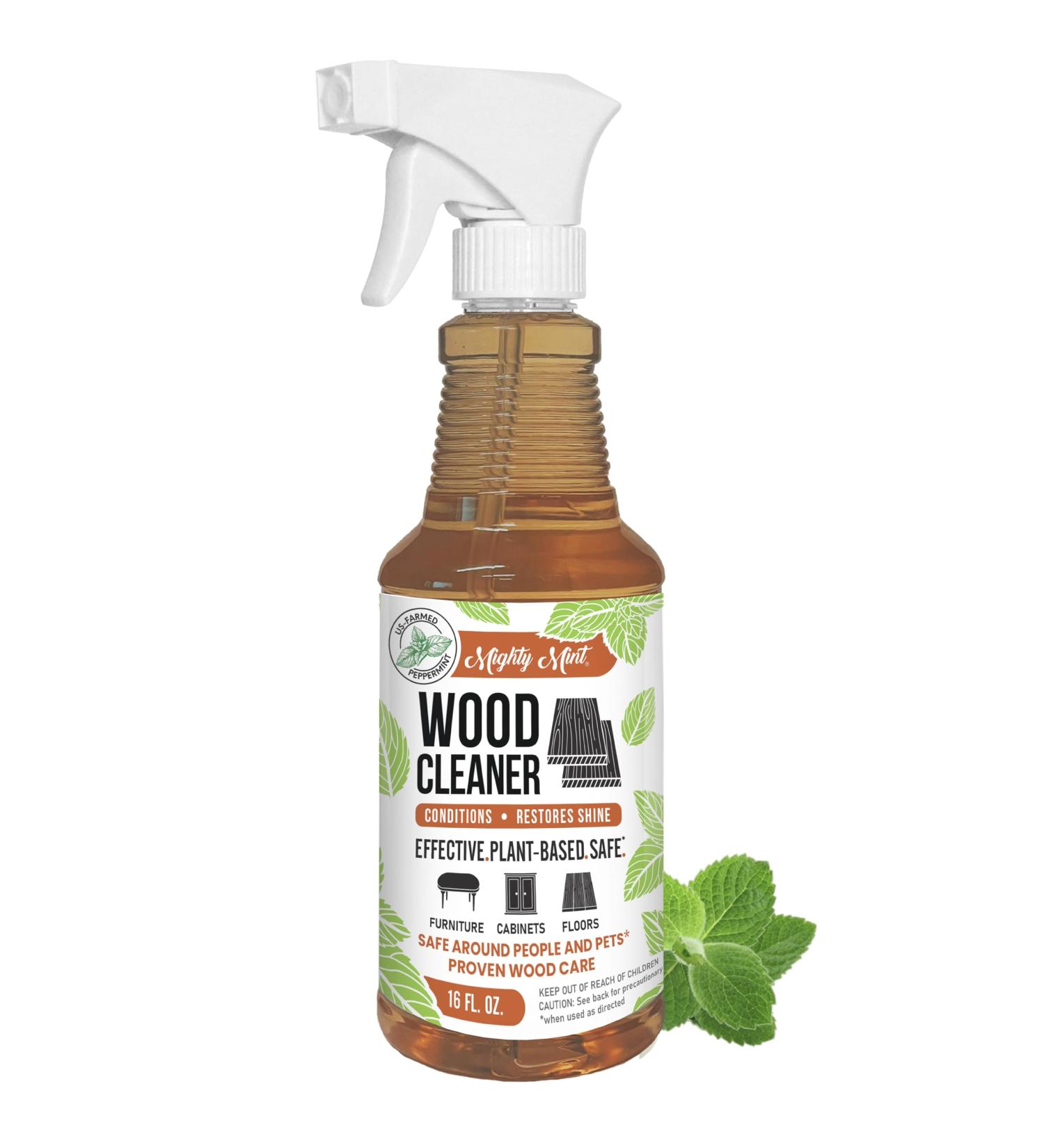 Mighty Mint Wood Cleaner & Conditioner - Non-Toxic Spray for Wood Renewal Natural Peppermint Scent 16oz - International Shipping Available - Buy Online on GoSupps.com
