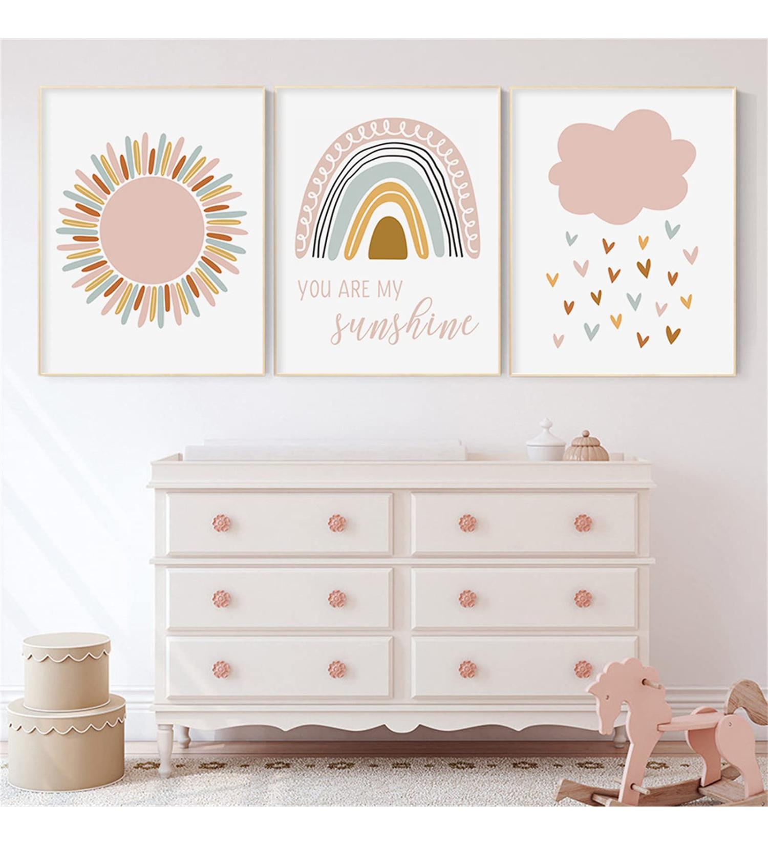 Rainbow Clouds Poster Set - Kids Room Decor | 30x40 cm Wall Art for Boys & Girls | Unframed Nursery Decoration - Buy Online on GoSupps.com