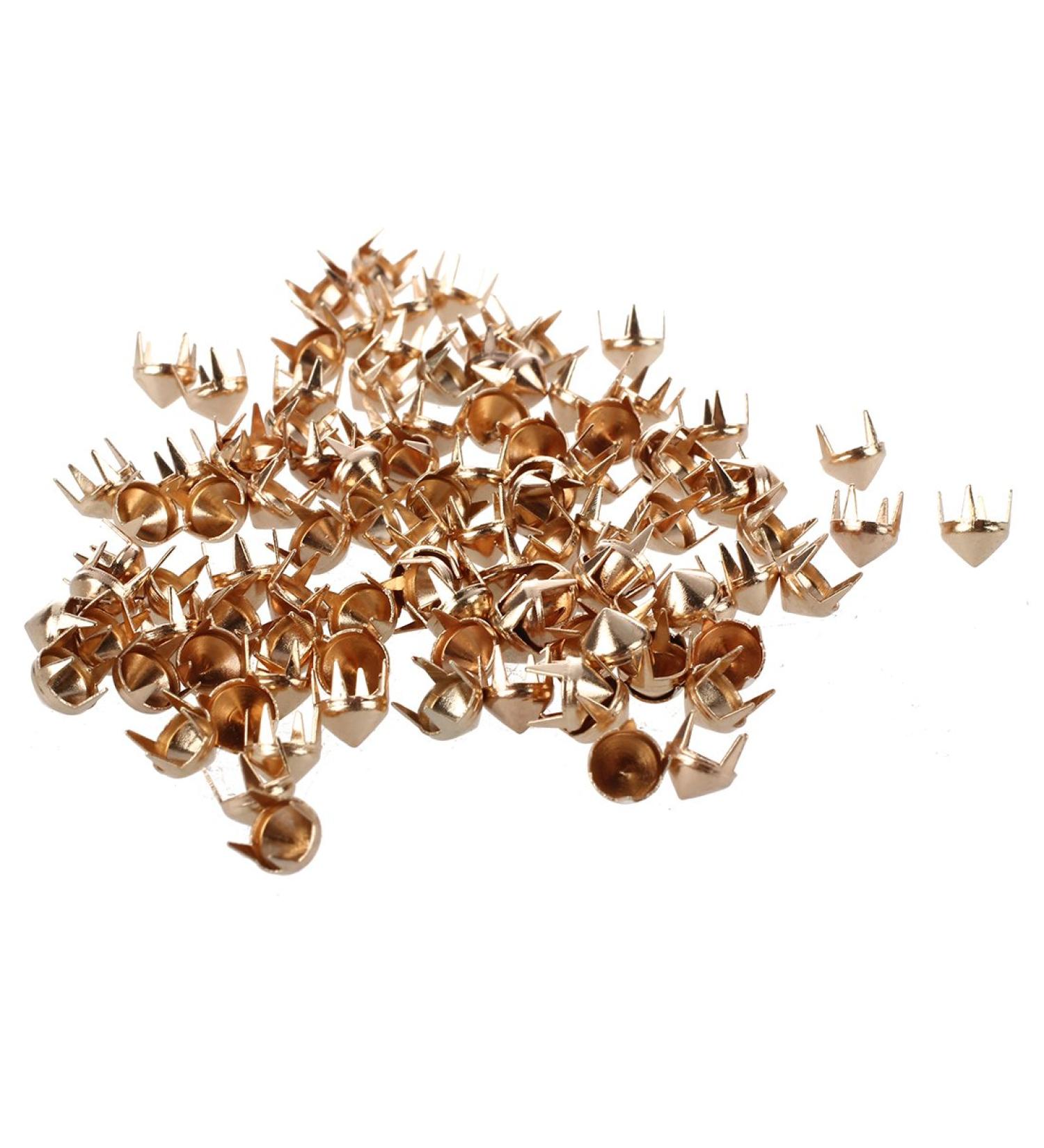 Bstepompre 100 Gold Copper Studs Spots Punk Nailhead Spikes for Bag Shoes Bracelet - Buy Online on GoSupps.com