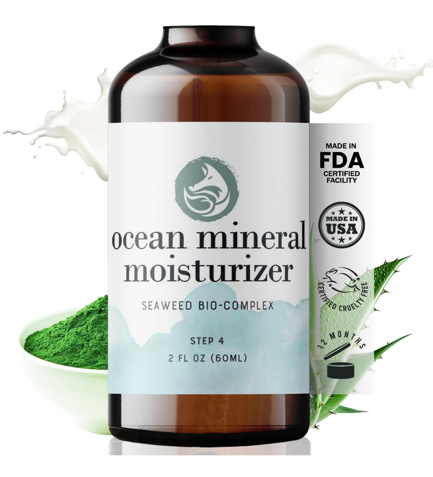 Ocean Mineral Facial Moisturizer - Vegan & Organic Face Lotion for All Skin Types - Anti-Aging Hydrating Seaweed Bio-Complex - 2 oz - International Shipping Available - Buy Online on GoSupps.com