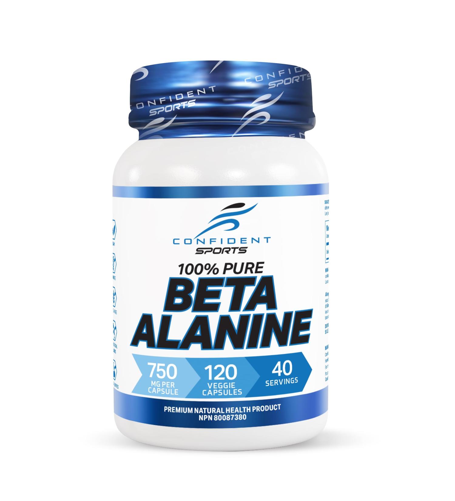 CONFIDENT SPORTS - Beta Alanine - 100% Pure Beta-Alanine - Push Harder Lift Heavier and Break Your Limit with Our Pre Workout - Maximum Strength + Absorption - 120 Count - 40 Servings 120 count (Pack of 1) - Buy Online on GoSupps.com
