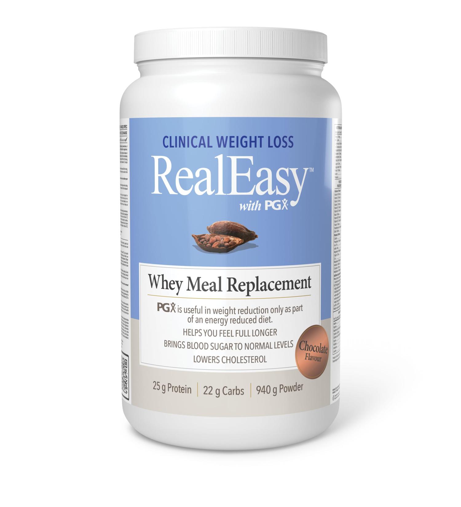 RealEasy with PGX Whey Protein Meal Replacement Shake Chocolate Flavour 940g Helps you Feel Full Longer 25g of Protein per Serving - Buy Online on GoSupps.com