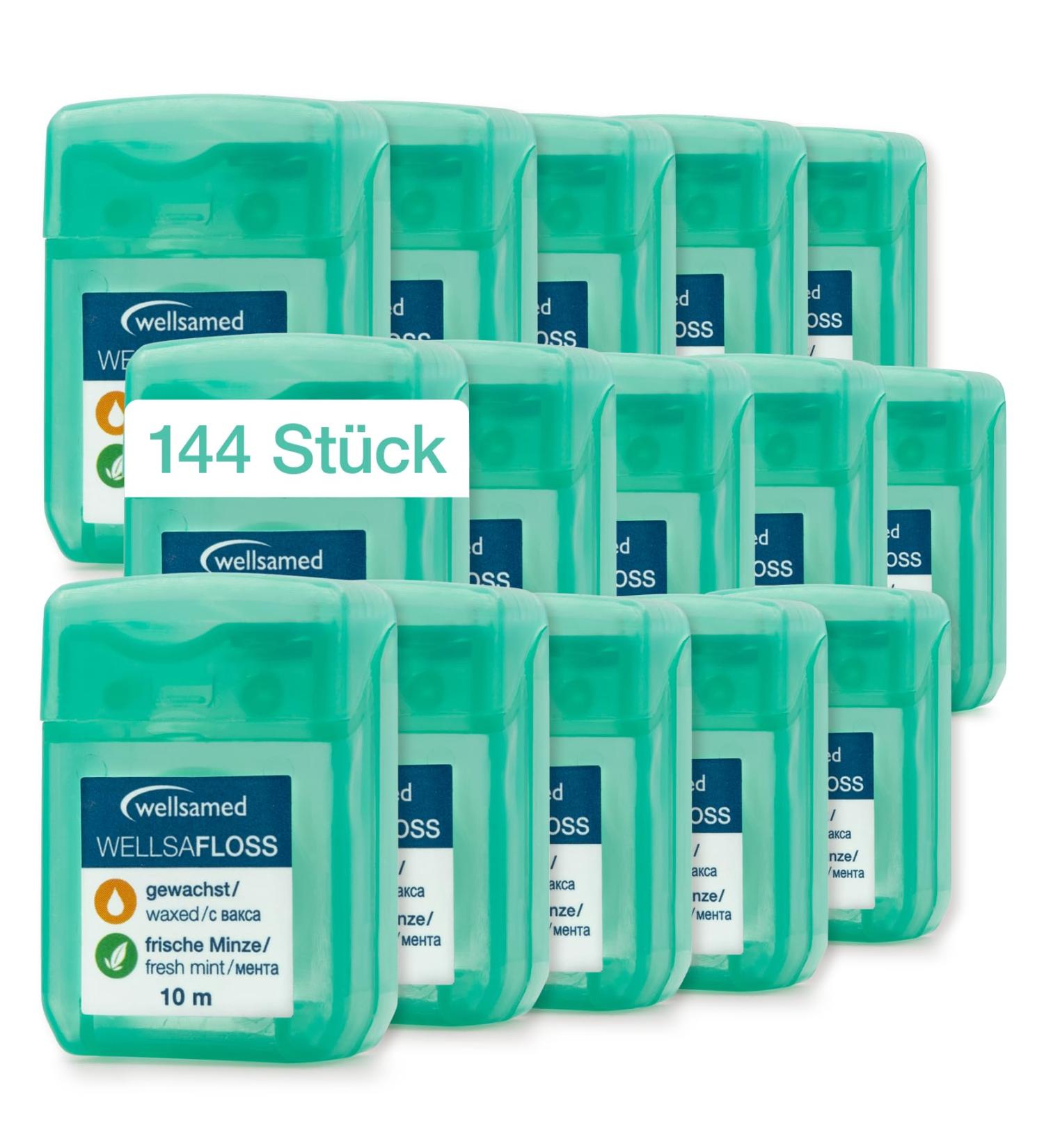 Wellsamed Dental Floss 10m Dispenser - Mint Flavor 144 Pieces for Superior Interdental Cleaning - Buy Internationally - Buy Online on GoSupps.com