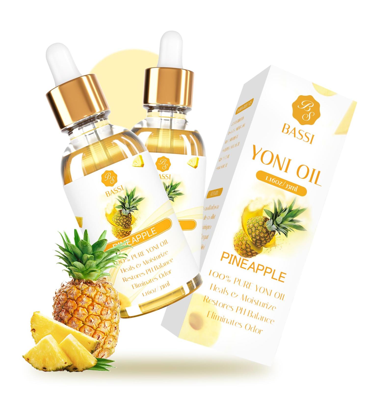 2PCS Organic Yoni Oil - Feminine Moisturizer & Deodorant - pH Balanced All-Natural with Pineapple Essential Oil - 0.5 Fl Oz Each | Shop Internationally - Buy Online on GoSupps.com