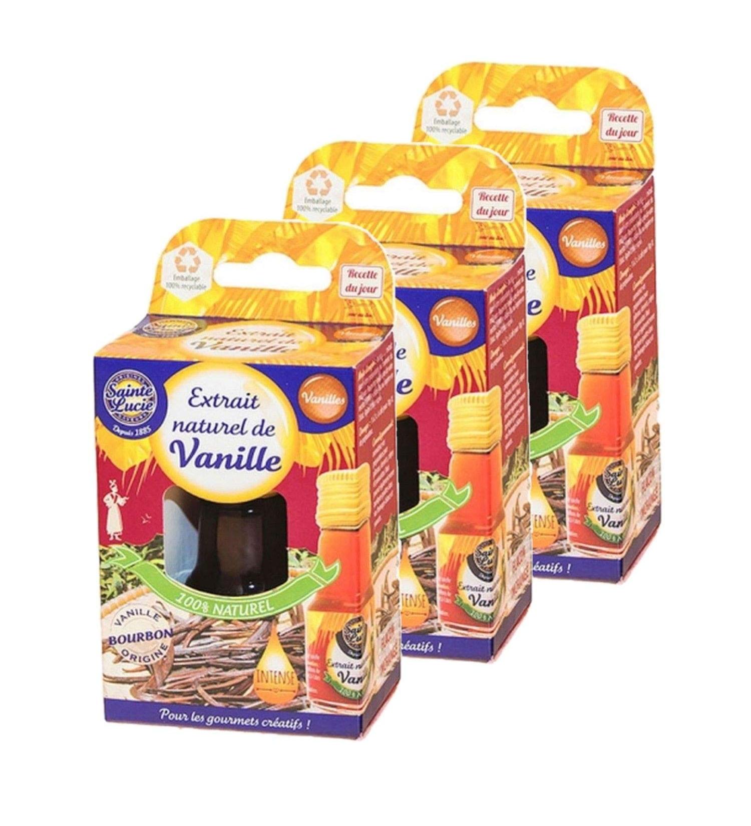 Saint Lucia Natural Vanilla Extract Pack of 3 20 ml