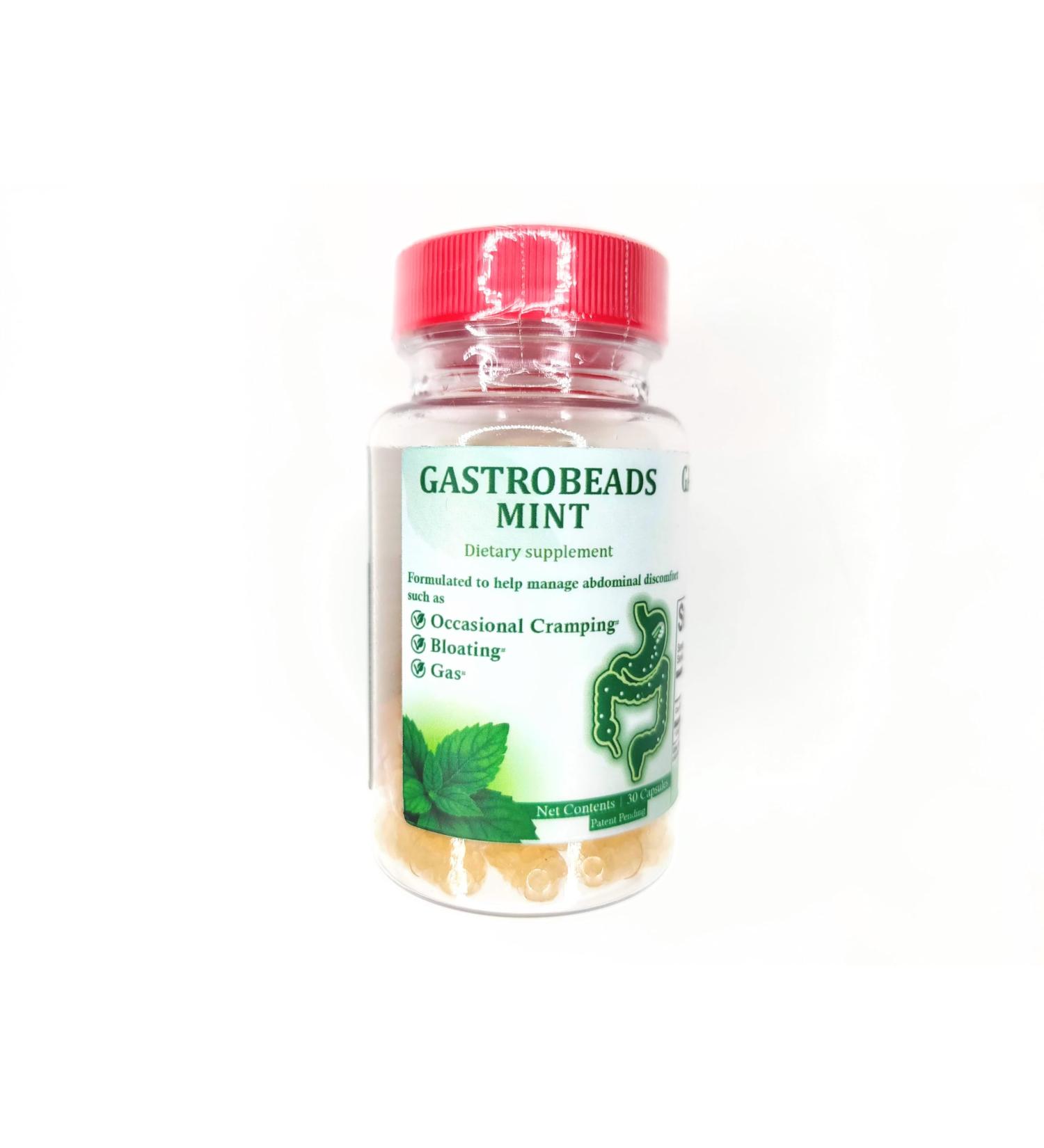 GASTROBEADS Mint Digestive Support Supplement 30 Vegecaps Mint Oil for Bloating and Gas Relief - Buy Online on GoSupps.com