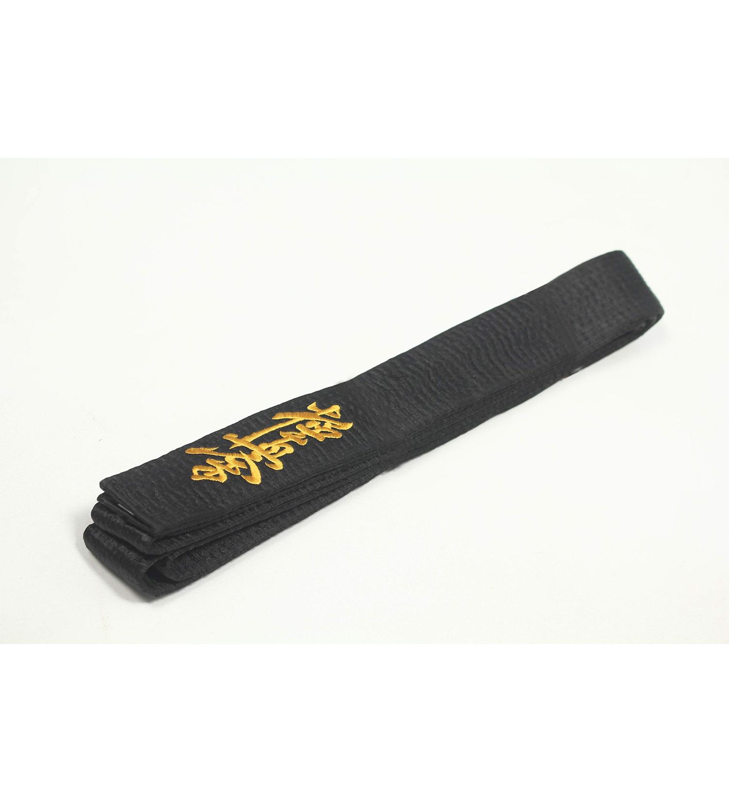KYOKUSHINKAI Japanese Karate Black Belt - 300cm Length | Shihan Satin Embroidery - Buy Online on GoSupps.com