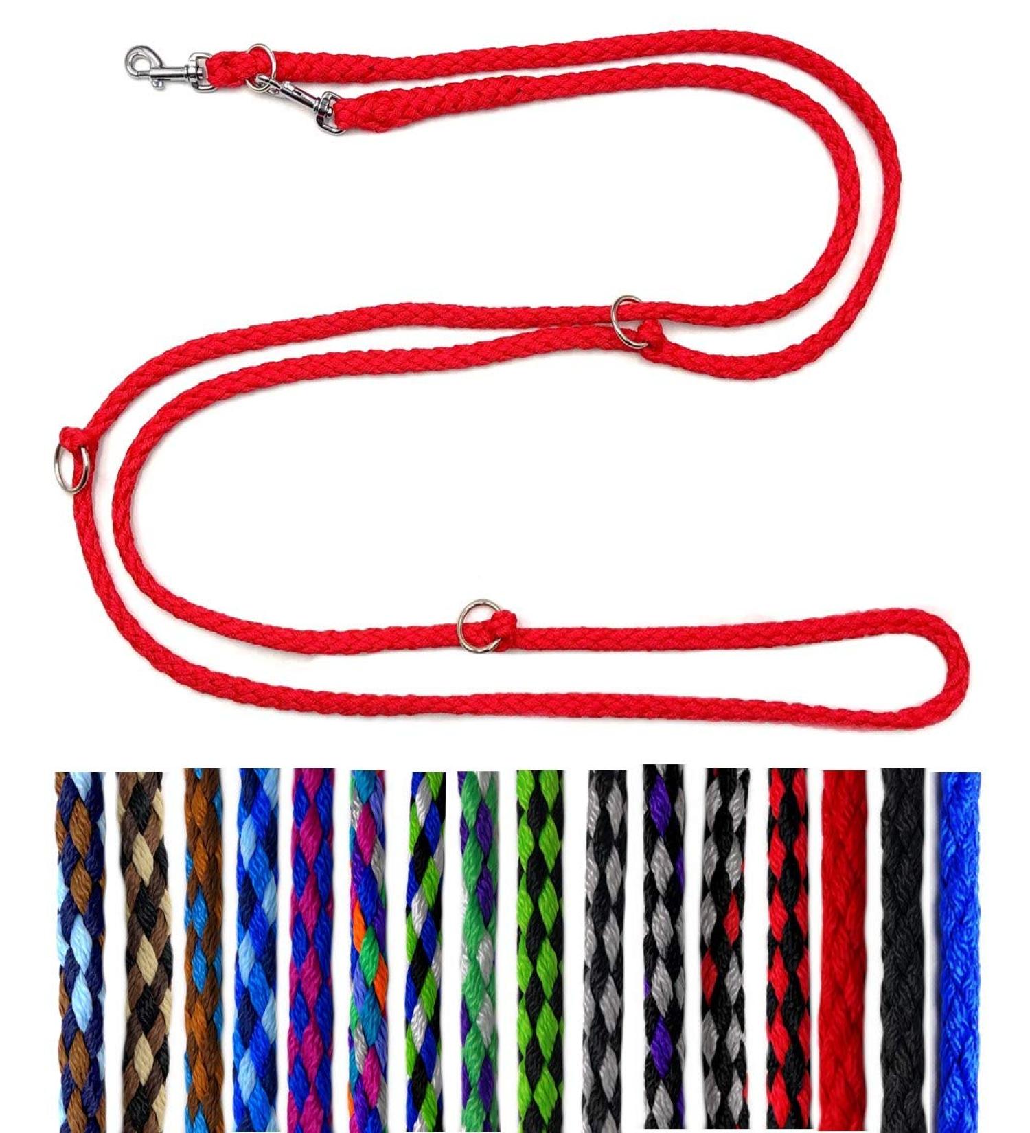 Buy Lightweight Dog Linen Leash for Small Dogs (Up to 15kg) - 2.80m Adjustable 4-Way - Robust & Durable (Red) - International Shipping Available - Buy Online on GoSupps.com