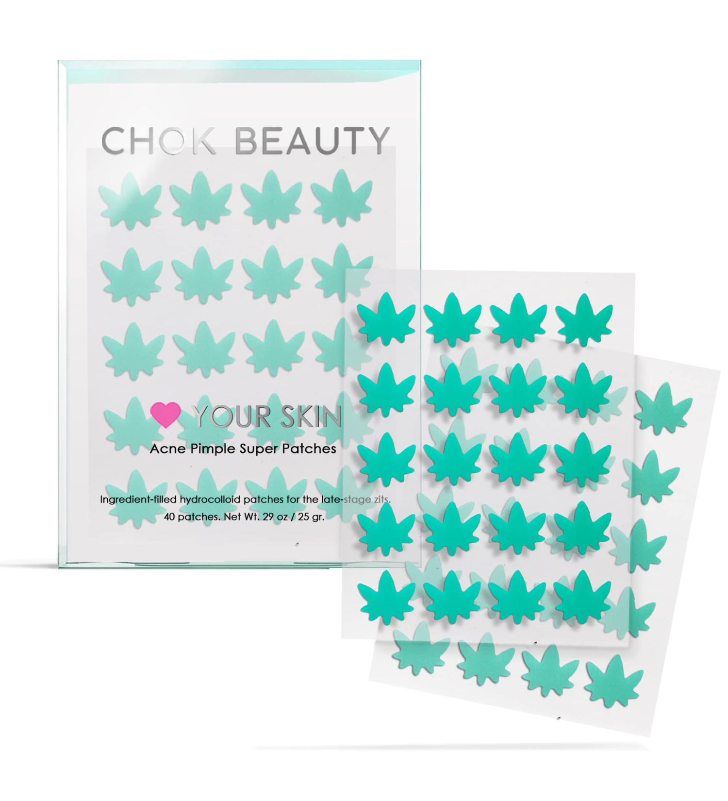 CHOK BEAUTY Acne Pimple Patches | Award winner | Hydrocolloid + CBD Oil + Salicylic Acid | Vegan Cruelty-Free | 40 Patches | UK Brand - Buy Online on GoSupps.com