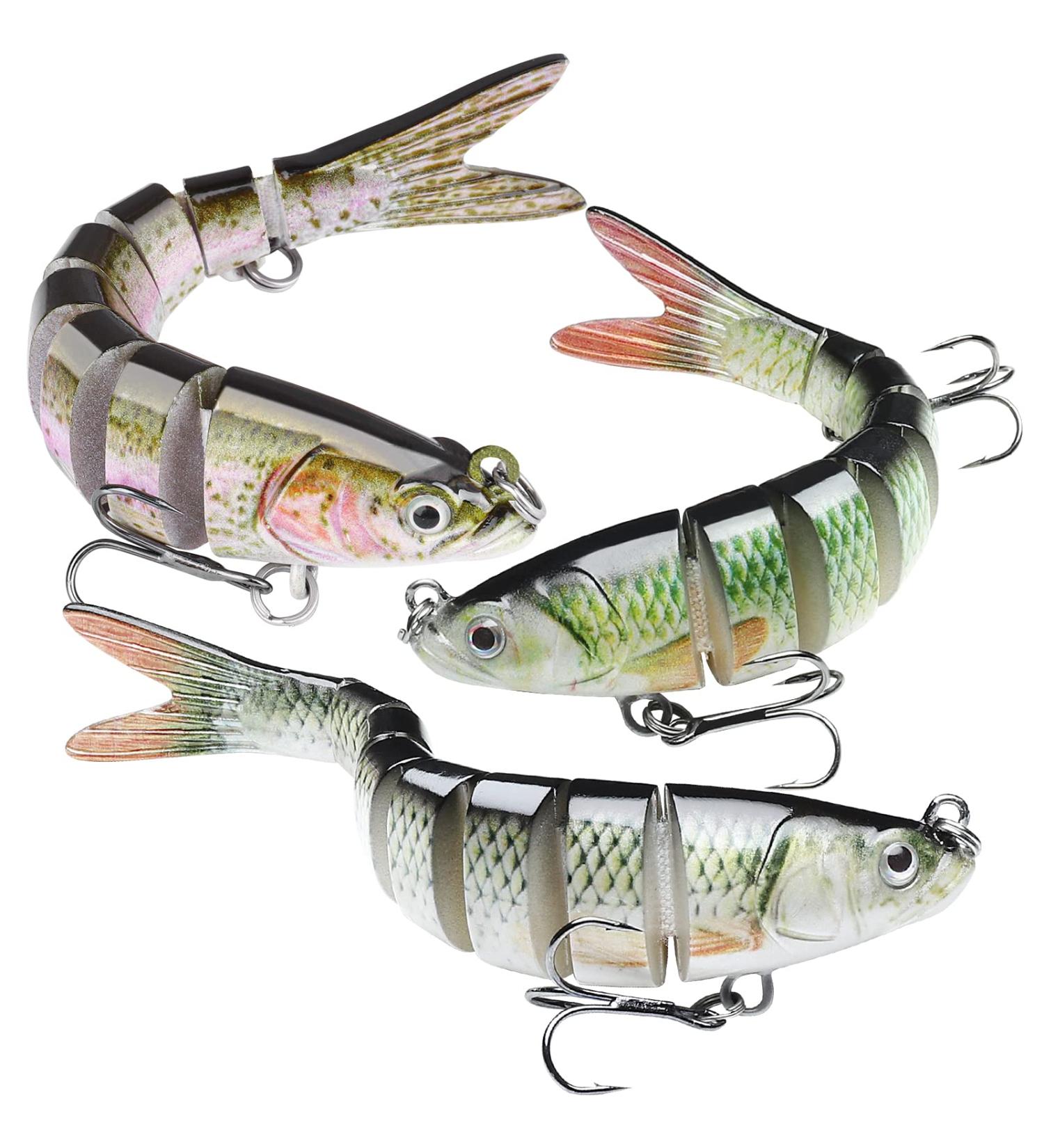 GOTOUR Full-Size Multi Jointed Swimbait Fishing Lure Kit - Bass, Walleye, Pike - Freshwater/Saltwater - Slow Sinking Segmented Design - 0.4oz - Buy Online on GoSupps.com