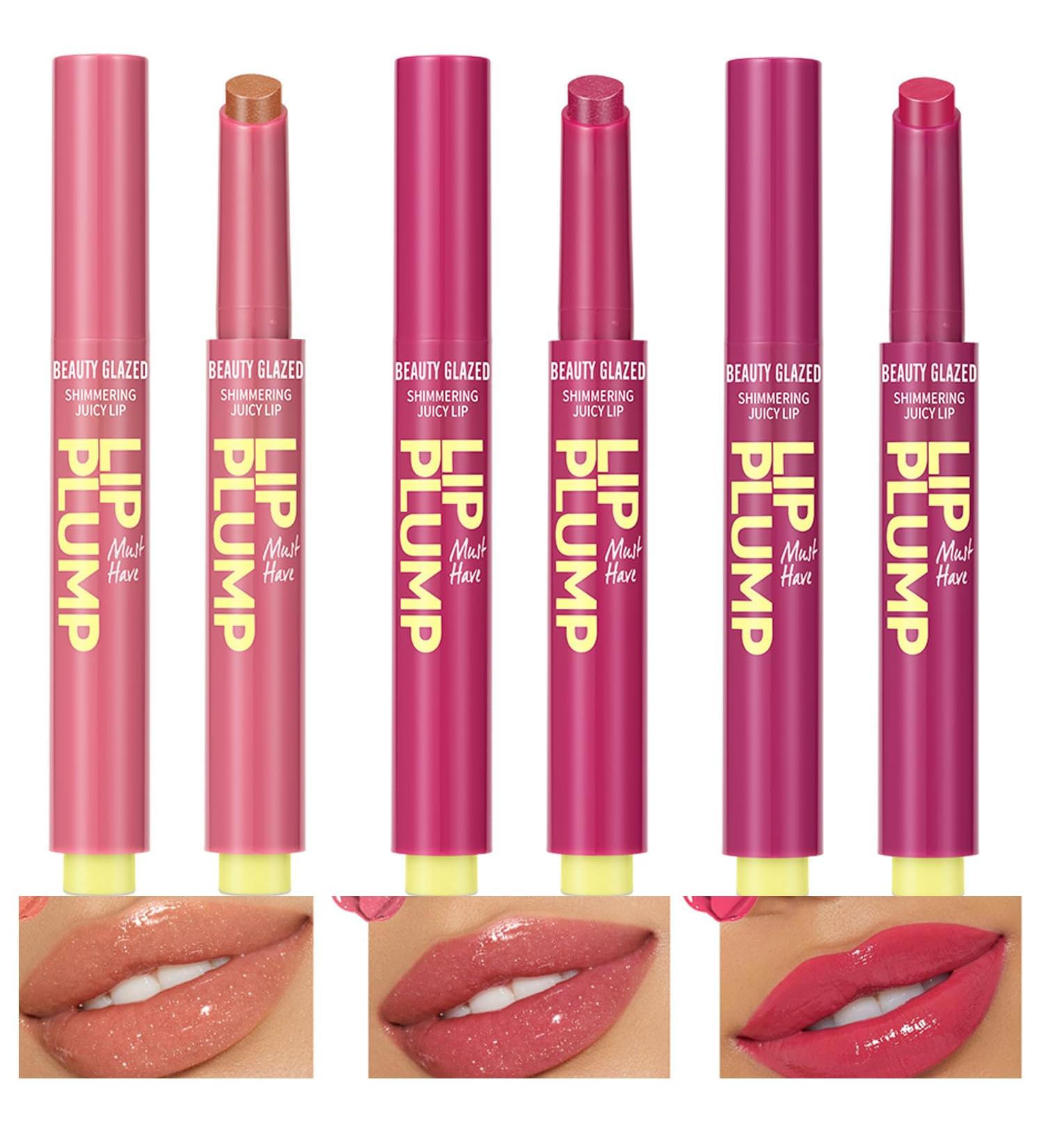 3PCS Beauty Glazed Juicy Lip Oil - Plump Moisturize & Shine - Vegan Lip Balm (1# 3# 4#) | Lightweight Non-Sticky Buildable Lipstick for All Skin Types - Buy Online on GoSupps.com