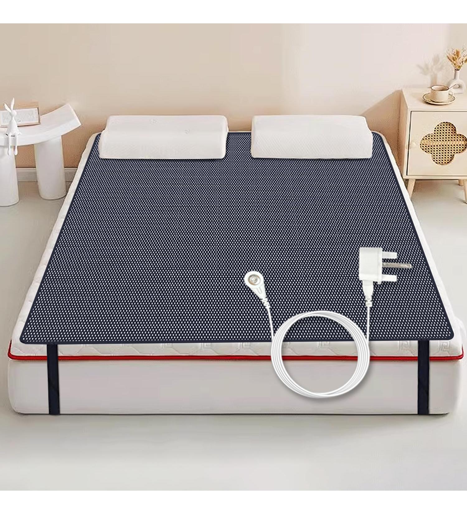 Grounding Mat for Better Sleep | Breathable Earthing Therapy Mat (137x180 cm) for Enhanced Well-Being - Buy Online on GoSupps.com