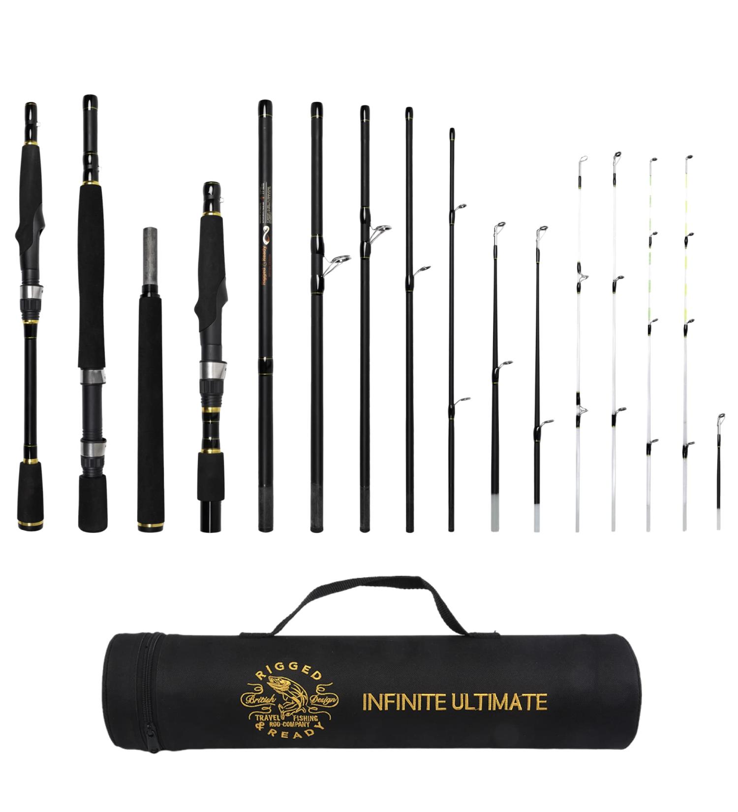 Rigged & Ready 25-in-1 Travel Fishing Rod - Ultimate Compact Spinning/Baitcast for Freshwater & Saltwater Anglers - Buy Online on GoSupps.com