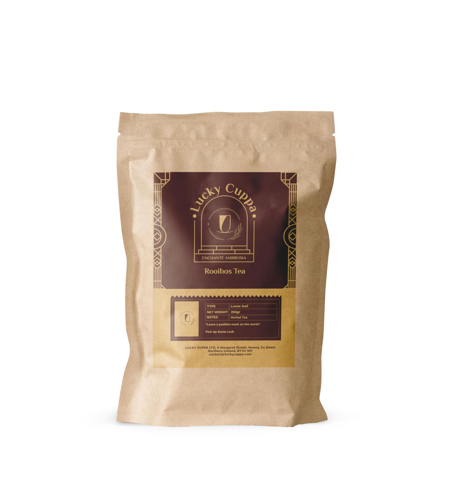 Lucky Cuppa Rooibos Tea - Loose Leaf Tea - Single Origin Specialty - Decaf Rooibos Tea - Classic Tea Loose Leaf Tea - 250g - Buy Online on GoSupps.com