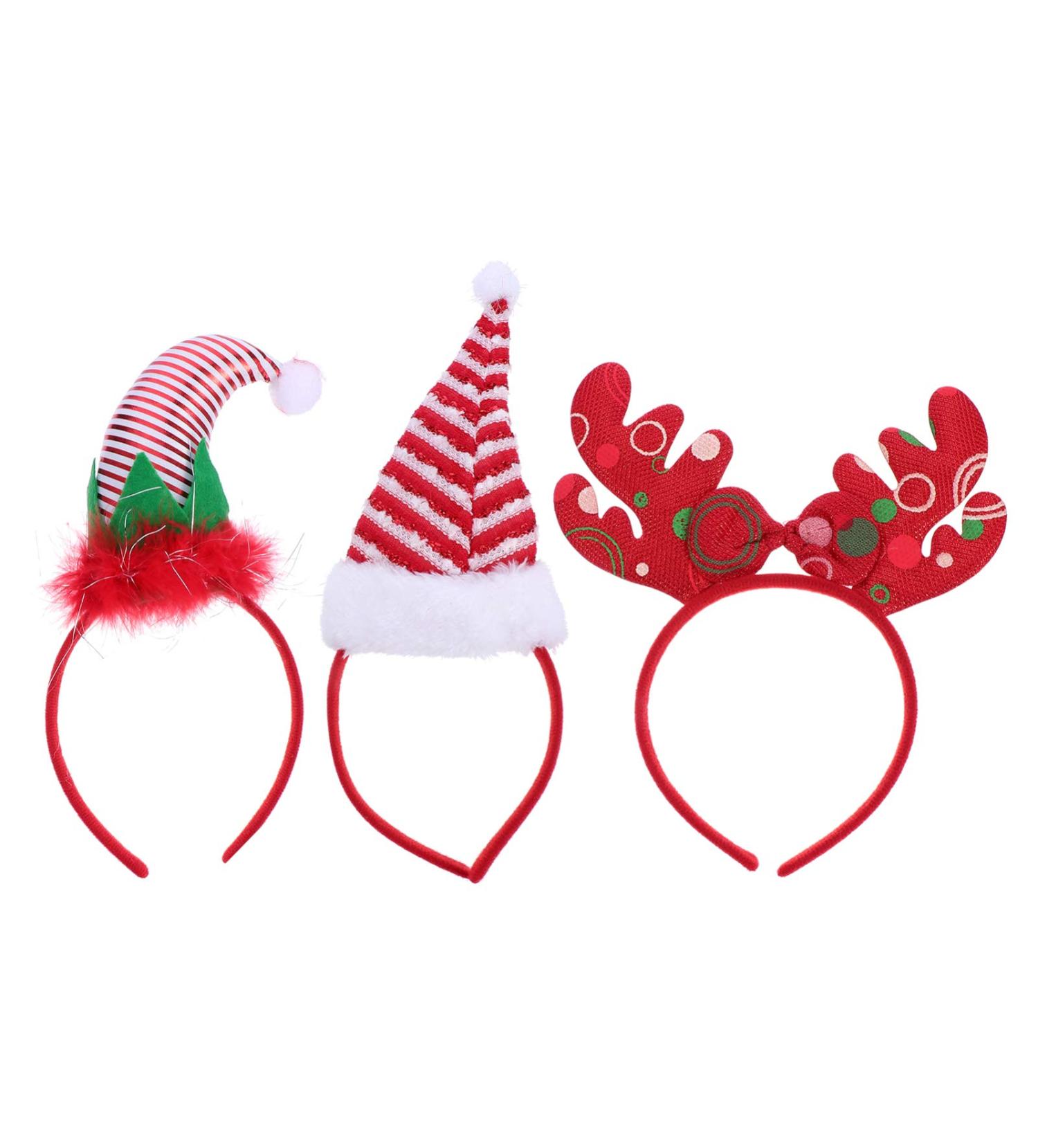 FRCOLOR Christmas Reindeer Antlers Headband Elf Headband Christmas Hat Headband Feather Headband Festival Santa Hat Headband - Buy Online on GoSupps.com