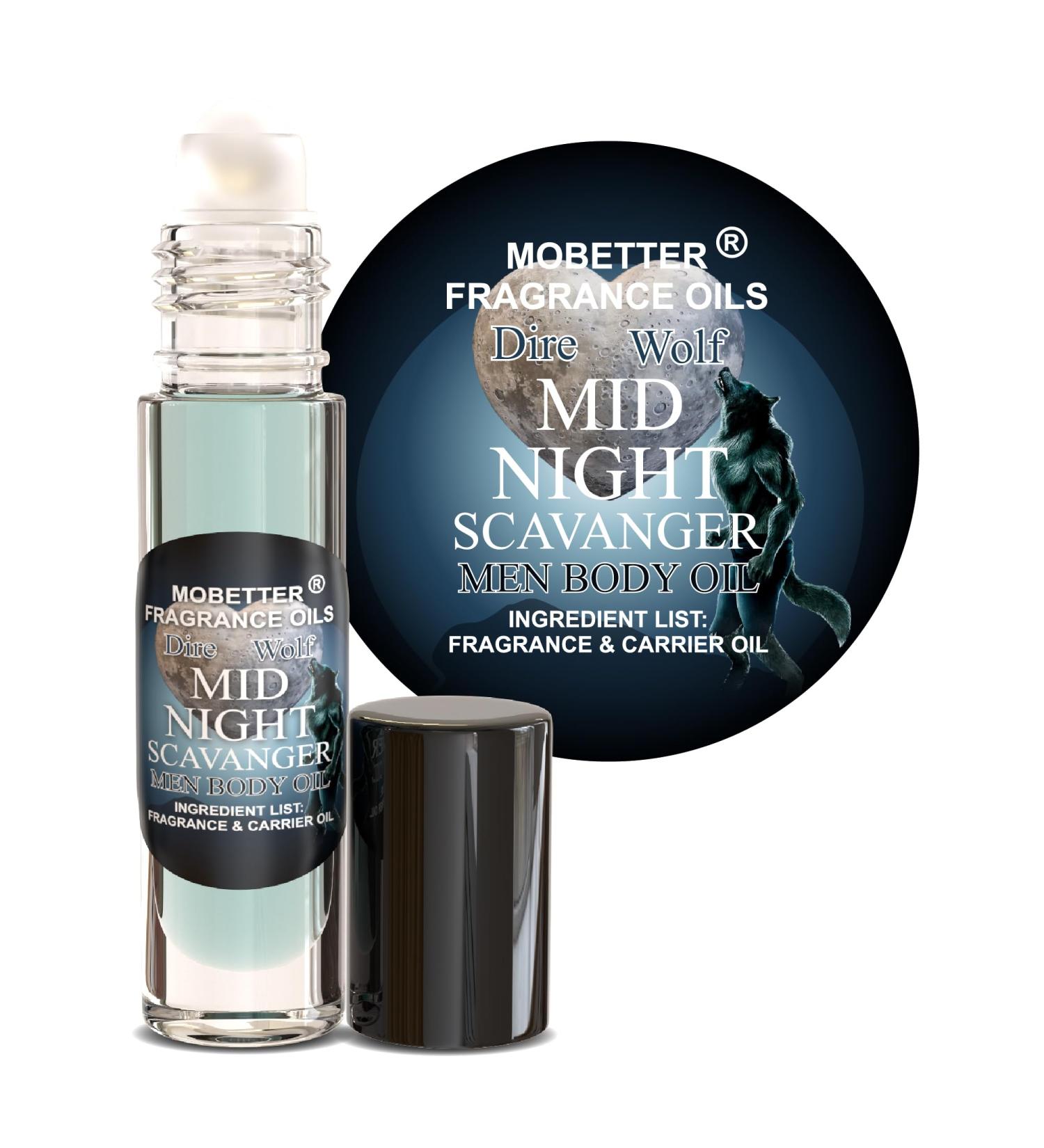 MOBETTER FRAGRANCE OILS Dire Wolf Midnight Scavanger Men Body Oil 0.33 Oz Roll On Glass Bottle Long Lasting Travel Size - Buy Online on GoSupps.com