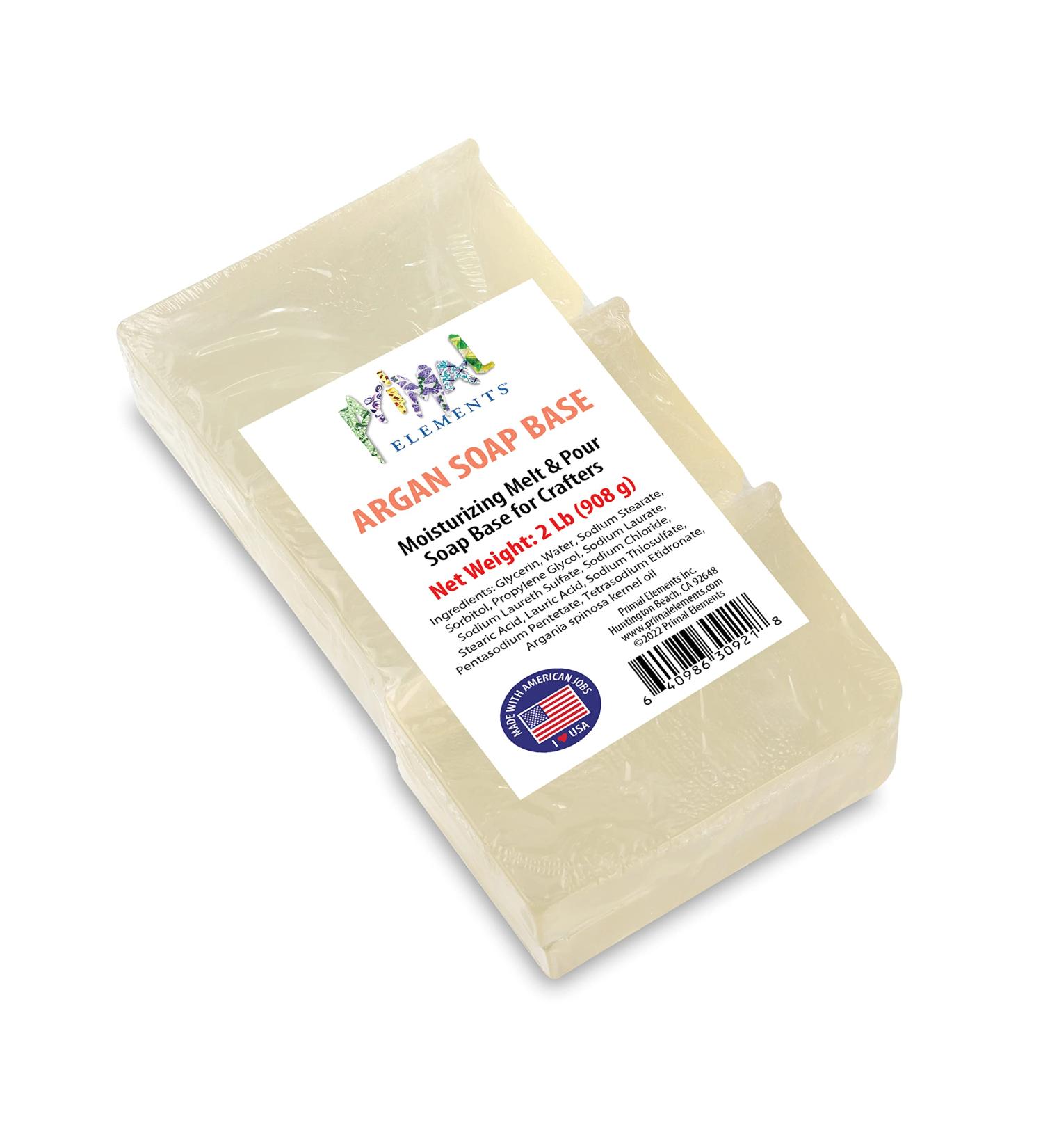 Primal Elements Argan Oil Glycerin Soap Base - Vegan & Cruelty Free - 2lb - Buy Online on GoSupps.com