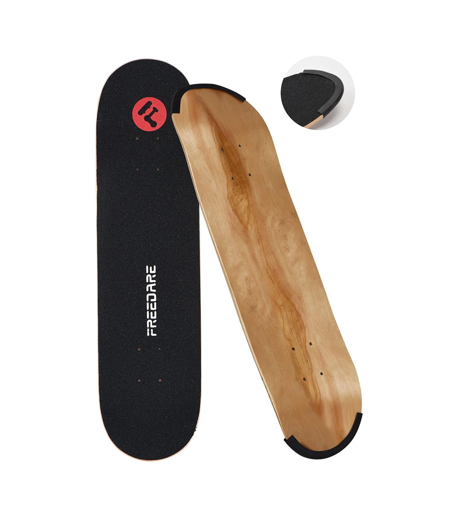 FREEDARE 8.0 Blank Skateboard Deck with Grip Tape and Protector - Natural Maple DIY Maple Wood Deck - Buy Online on GoSupps.com
