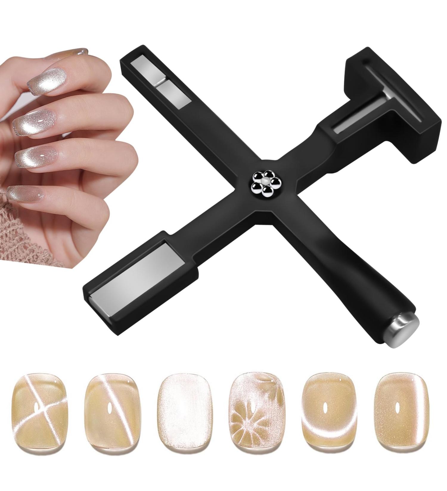 Cat Eye Magnet for Nails Nail Magnet Cat Eye Gel Nail Polish Magnet Wand 5 In 1 Magnetic Nails Multi-Function Nail Art Magnet Strong Suction Cat Eye Magnet Tool for Cat Eye Gel Nail Polish (Black) - Buy Online on GoSupps.com