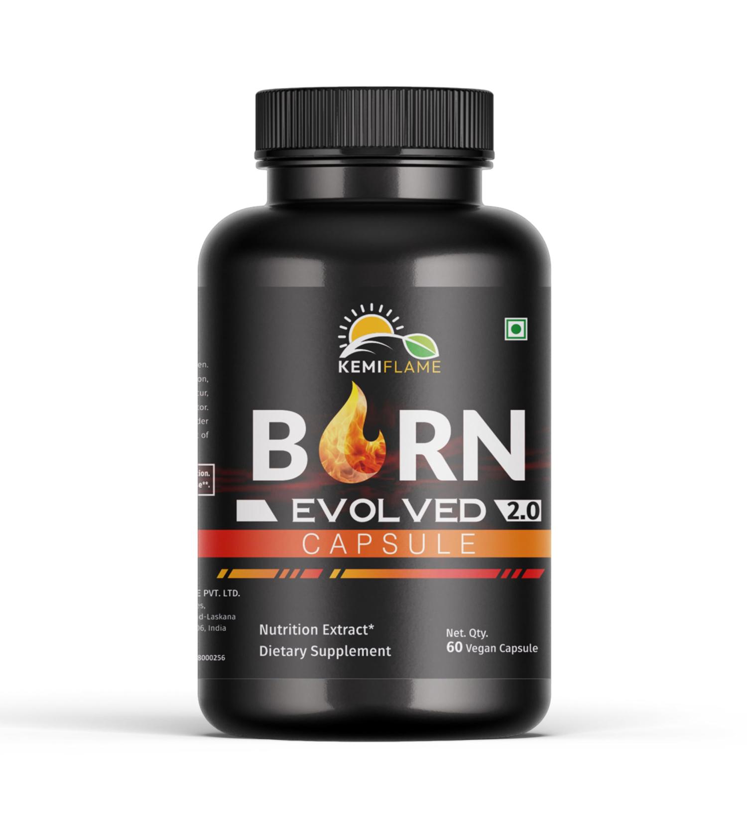 KEMIFLAME B.u.r.n Evolved 2.0 Fat Bu.rner & Energy for Men & Women 60 Capsules - Buy Online on GoSupps.com