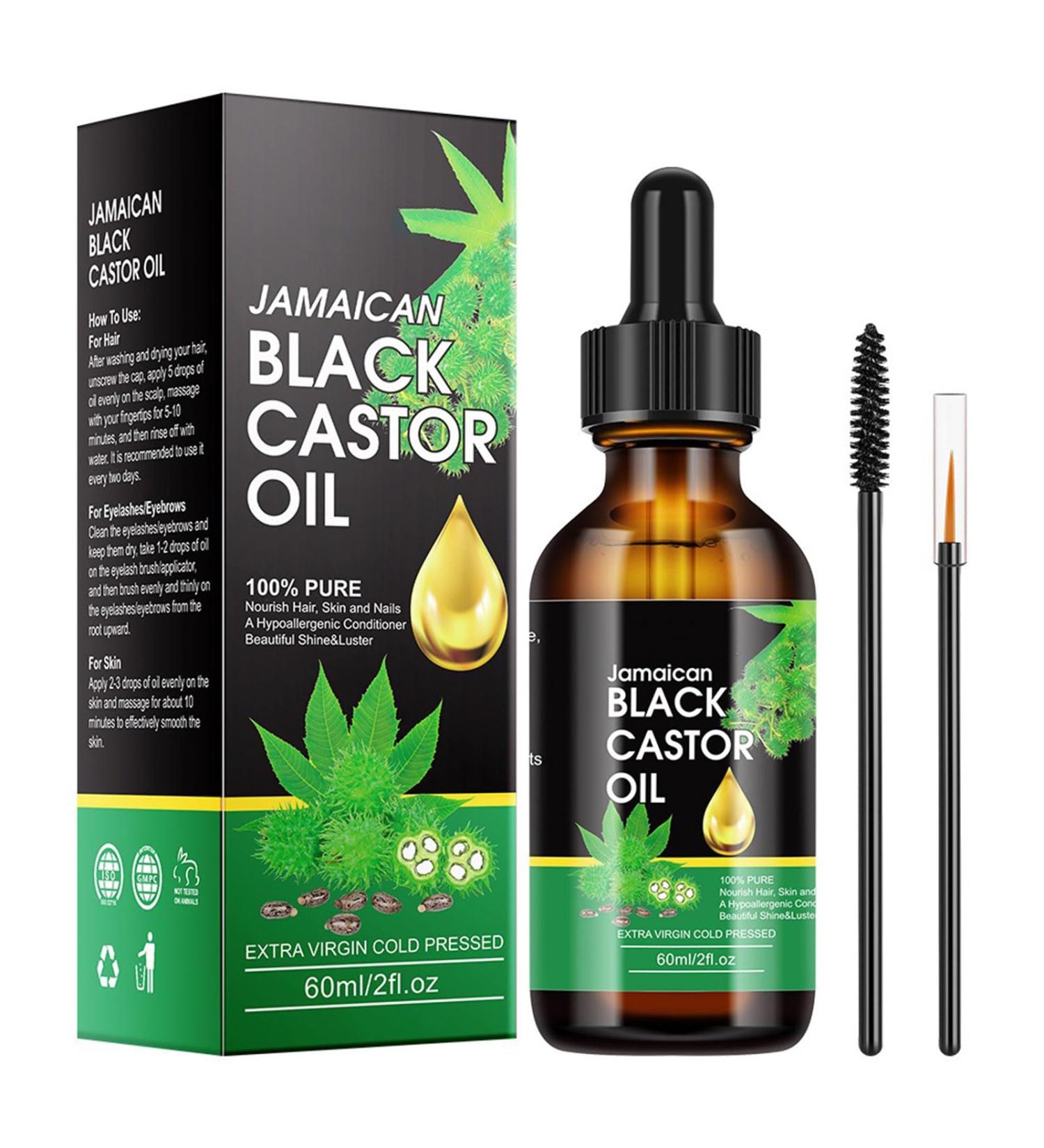 Hair Oil Organic Castor Oil for Hair Growth Natural Castor Oil for Body Hair Nails Eyebrows - Buy Online on GoSupps.com