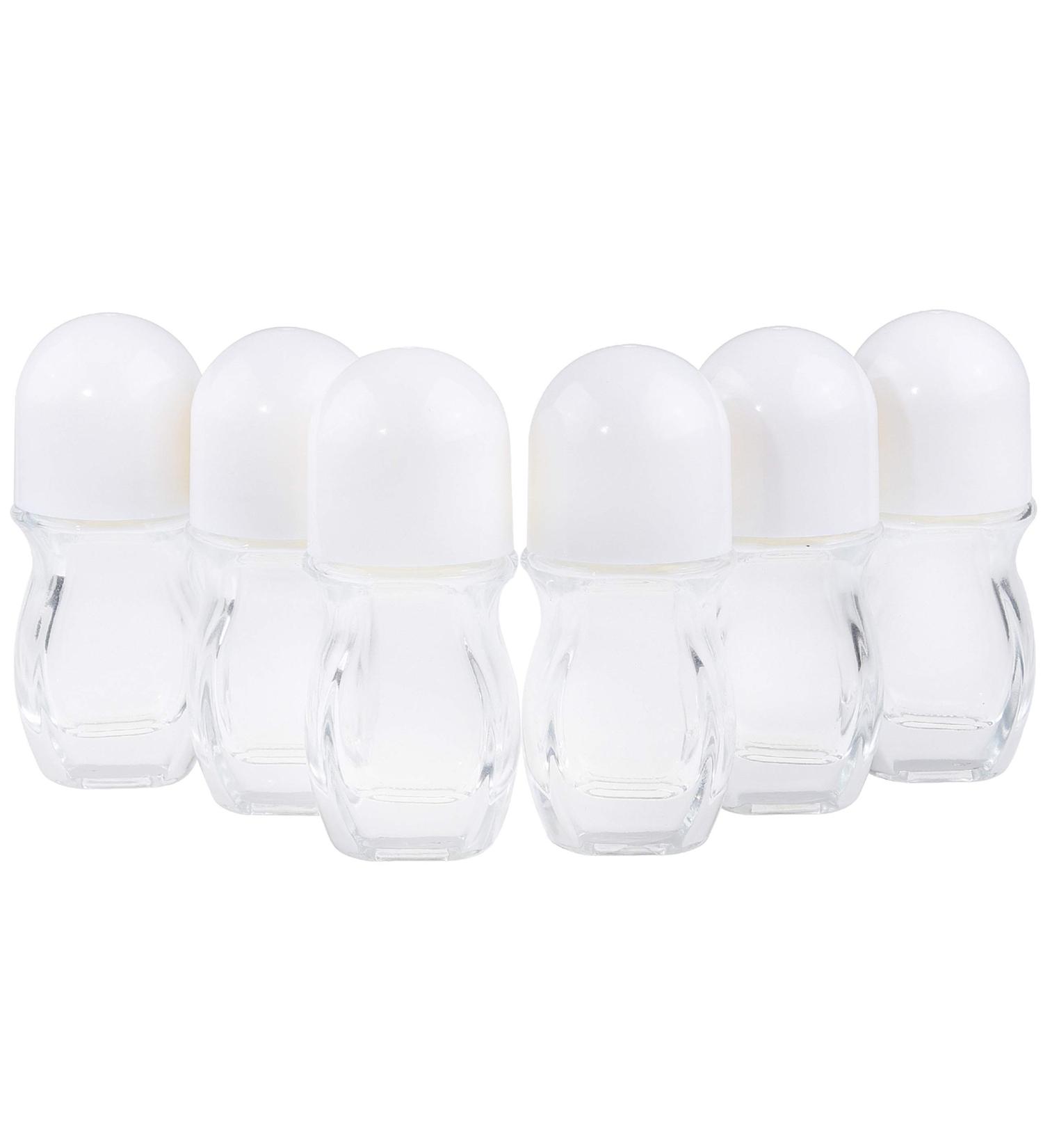 6Packs Deodorant Roll On Bottles Containers Leak Proof Massage Roller Ball Bottles with Cap For Essential Oils Perfume Cosmetics Glass Empty Roller Bottles with Plastic Roller Ball 30ML - Buy Online on GoSupps.com