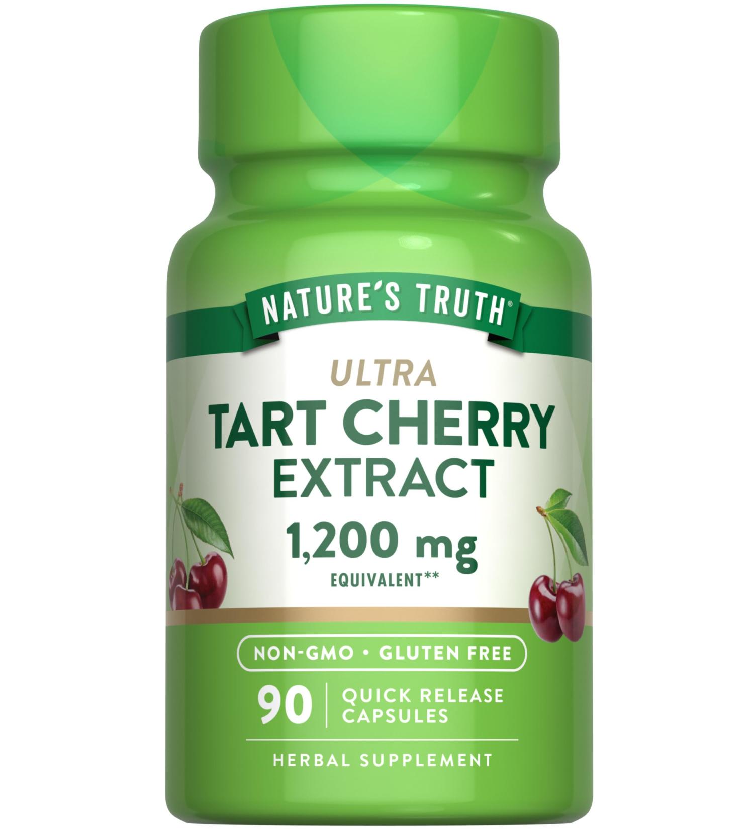 Nature's Truth Tart Cherry Extract Capsules | 1200 mg Non-GMO & Gluten Free | 90 Count Dietary Supplement - Buy Online on GoSupps.com