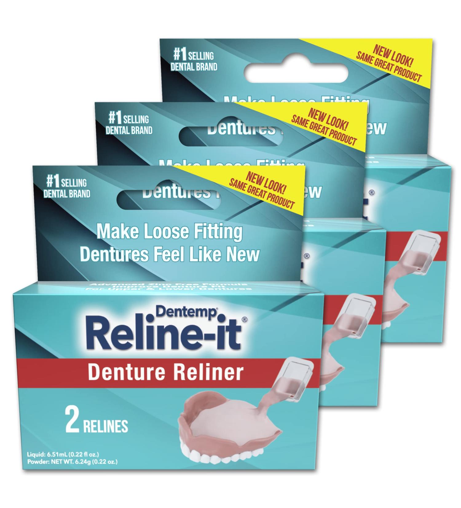 Dentemp Denture Reline Kit - Pack of 3, Advanced Formula for Tightening Upper & Lower Dentures - Buy Online on GoSupps.com
