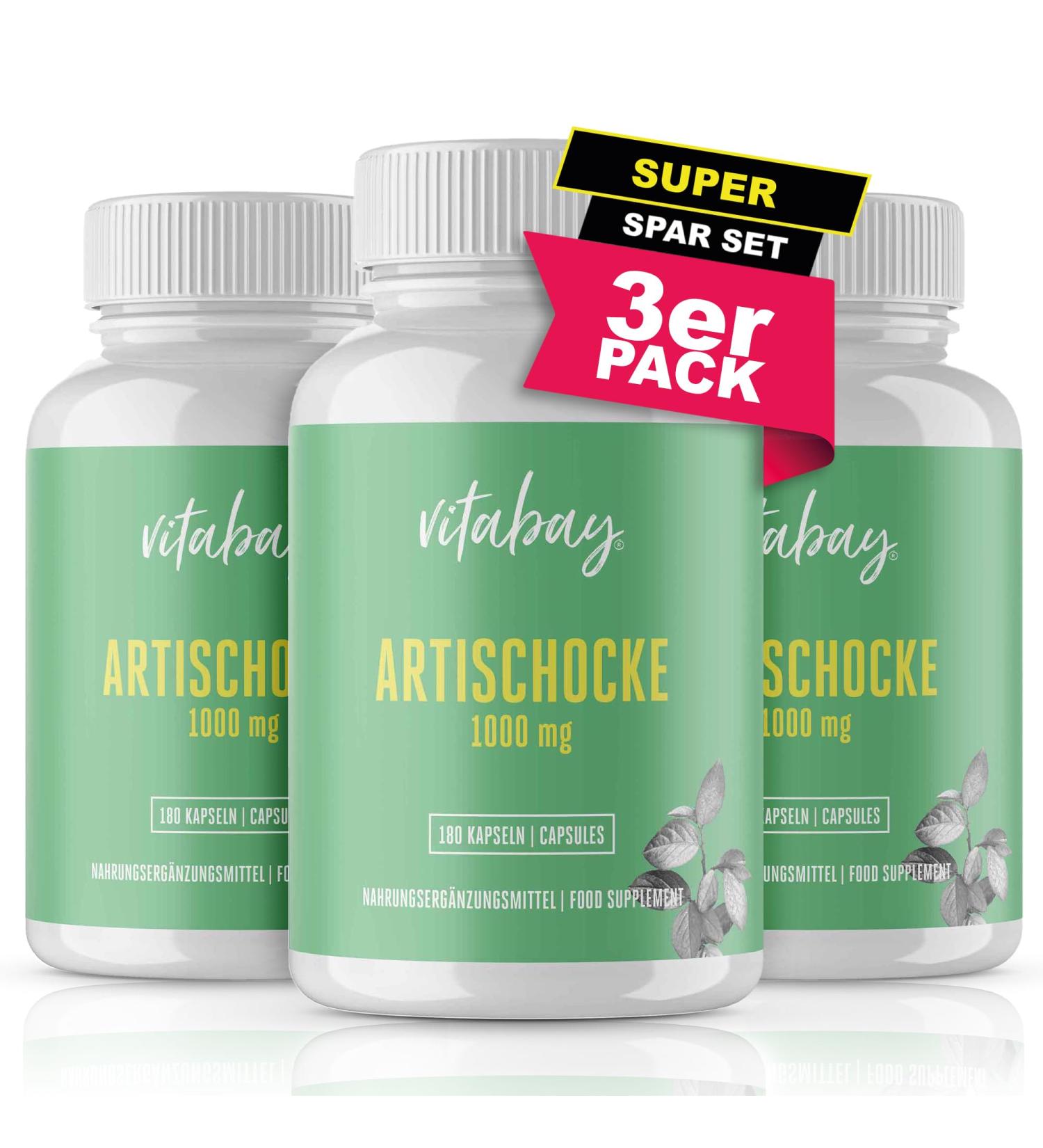 Vitabay High-Dose Artichoke Extract Capsules - 540 Vegan Capsules for Optimal Health - Buy Online on GoSupps.com