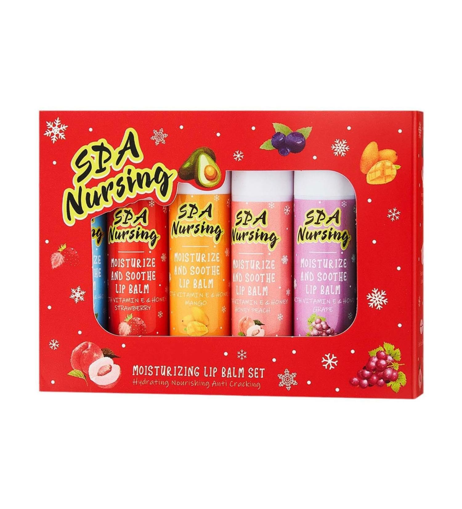 Fruity Lip Balm Christmas Gift Box Lipstick Case Moisturizing Fruit Lipstick 6pcs - Buy Online on GoSupps.com