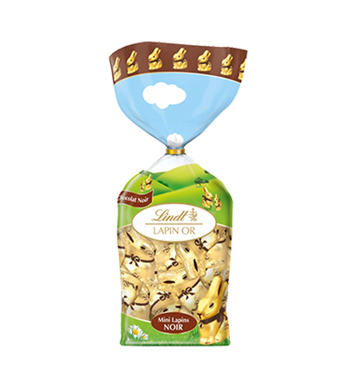 Lindt - Sachet 12 Mini Lapin Or - Chocolat noir - 60% de cacao - Fin et irr sistible - 120g Lot de 4 - Buy Online on GoSupps.com