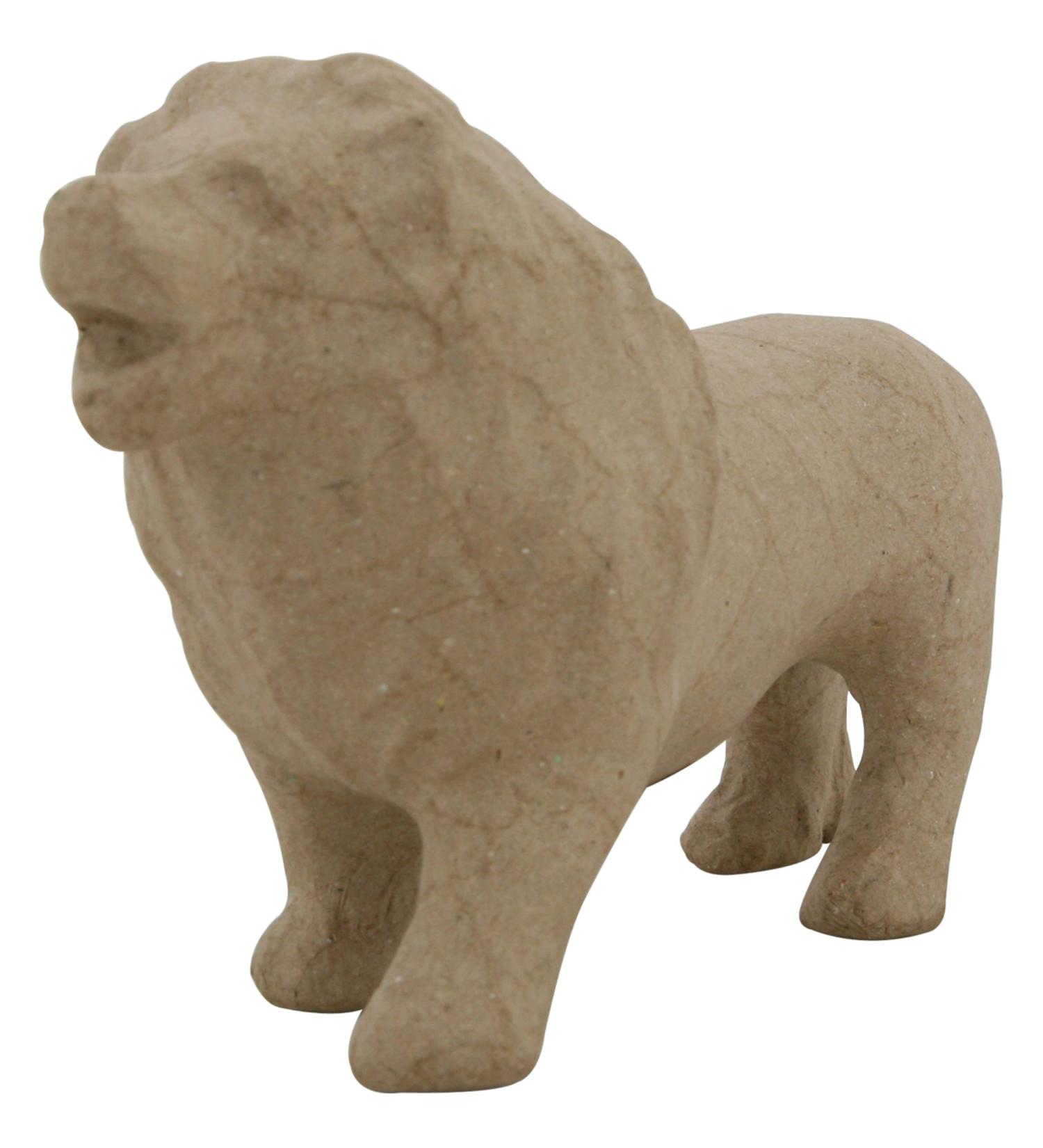 Papier Mache Paper Mache Animal Lion-Style 2-8-1/2 x 5  Brown