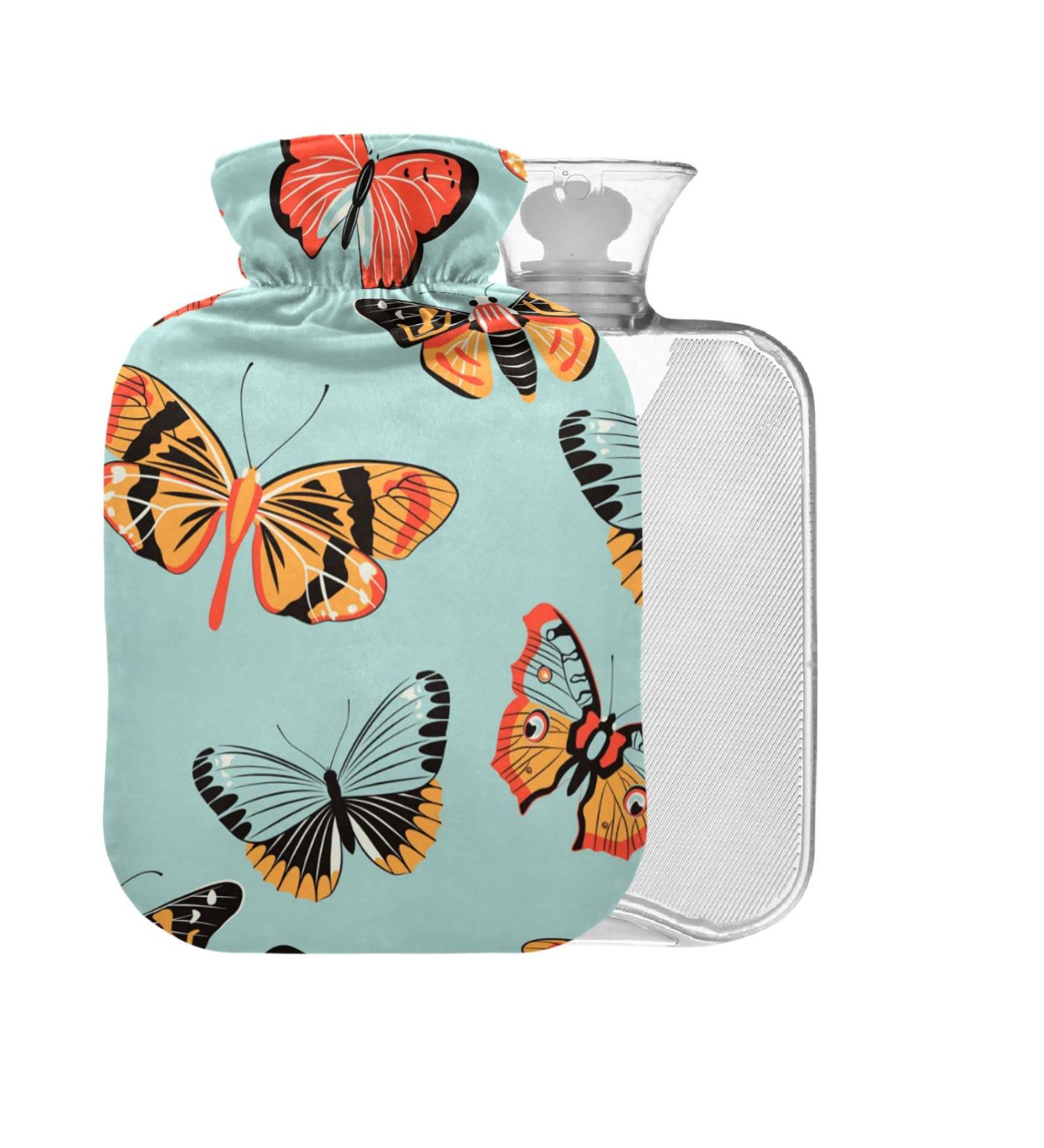 Butterfly Hot Water Bottle 1L - BPA Free Small Pain Relief Bag Hot & Cold Compress - Buy Online on GoSupps.com